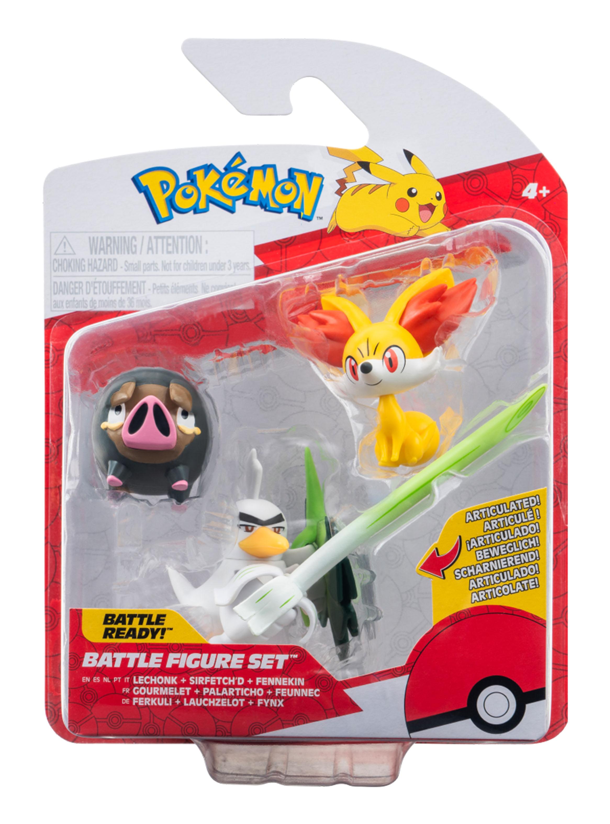Pack Figuras de Batalla Fennekin + Lechonk y Sirfetch´d-4
