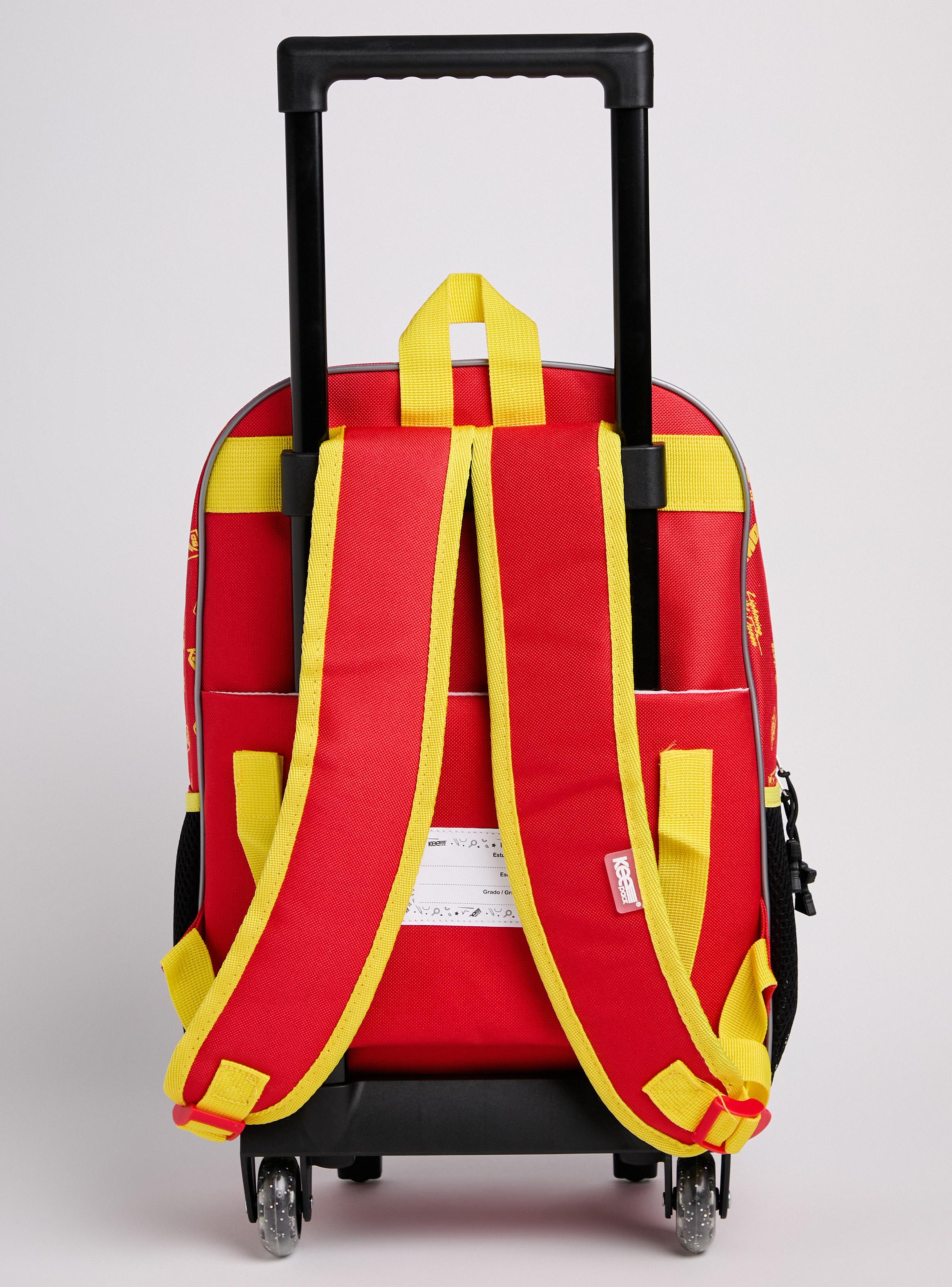 Set Escolar Mochila con Ruedas 3 en 1 Cars Rojo-2