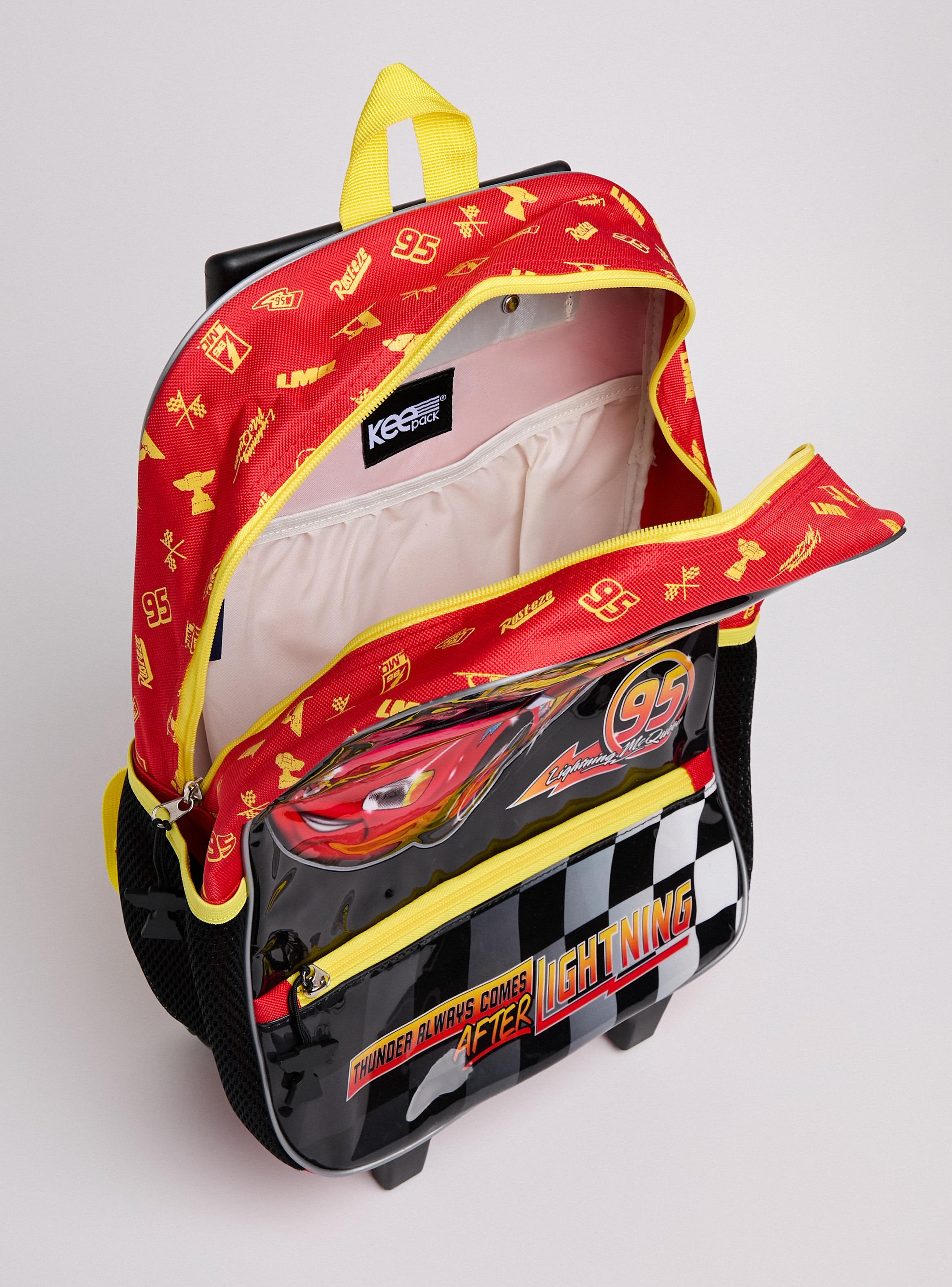 Set Escolar Mochila con Ruedas 3 en 1 Cars Rojo-3