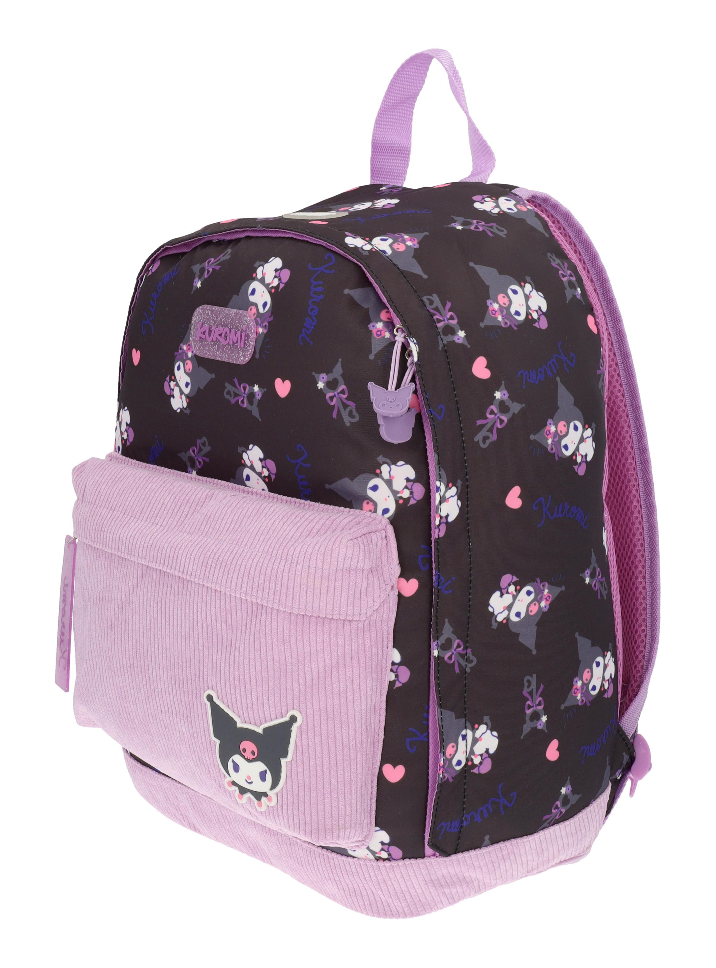 Mochila Juvenil Kuromi Negro Gamuza-7