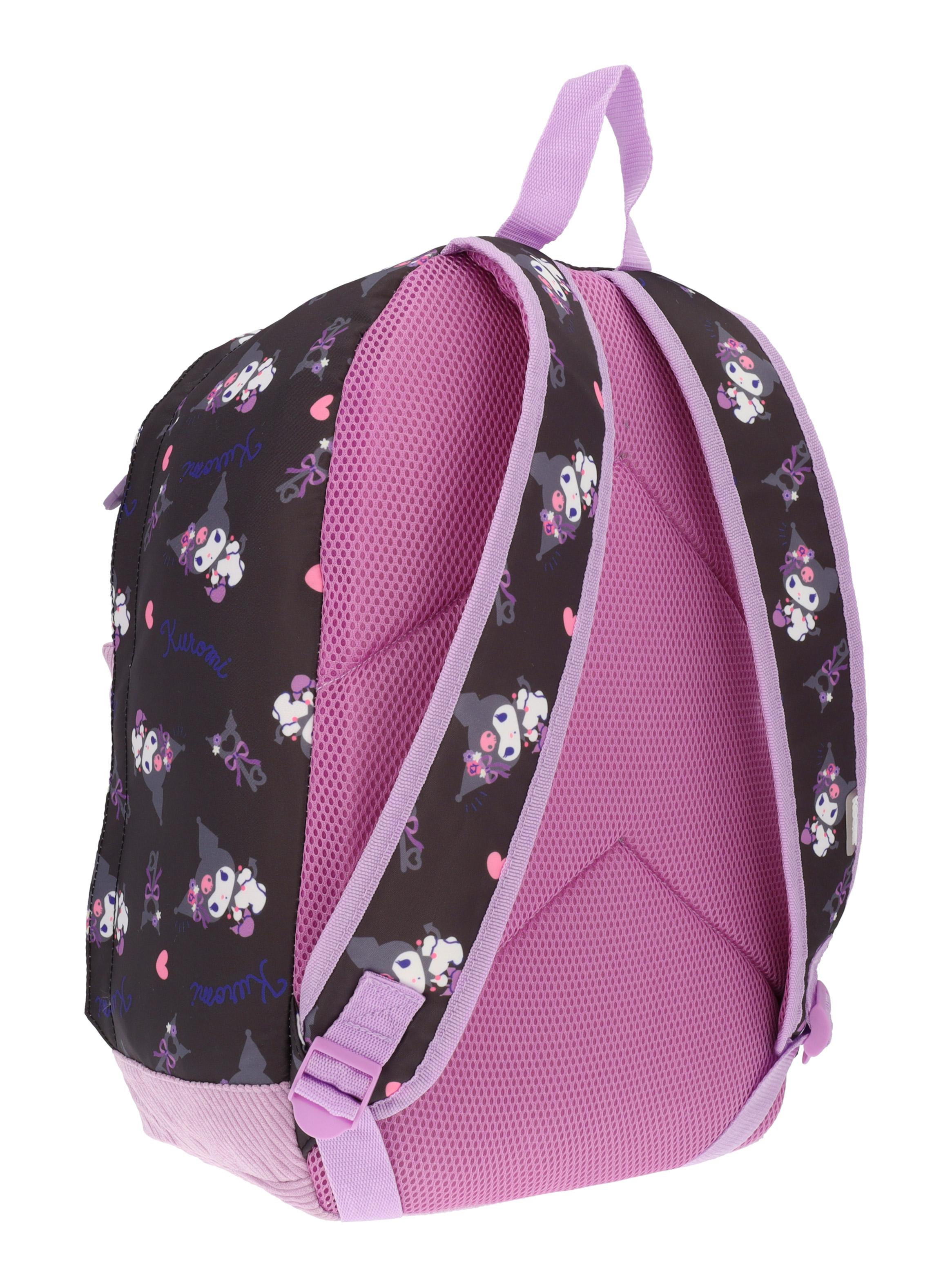 Mochila Juvenil Kuromi Negro Gamuza-5
