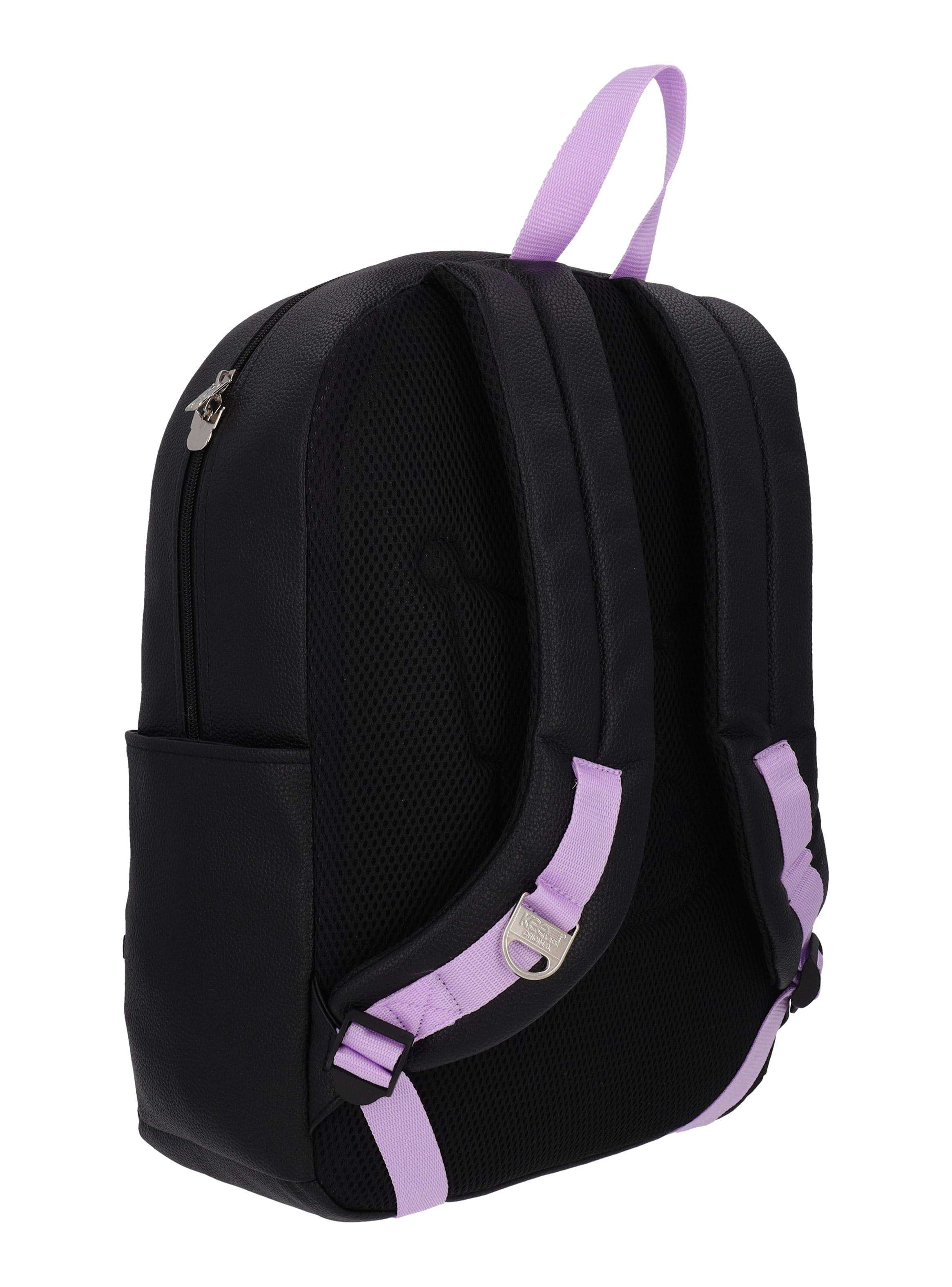 Mochila Juvenil Kuromi Cuero Negro-5