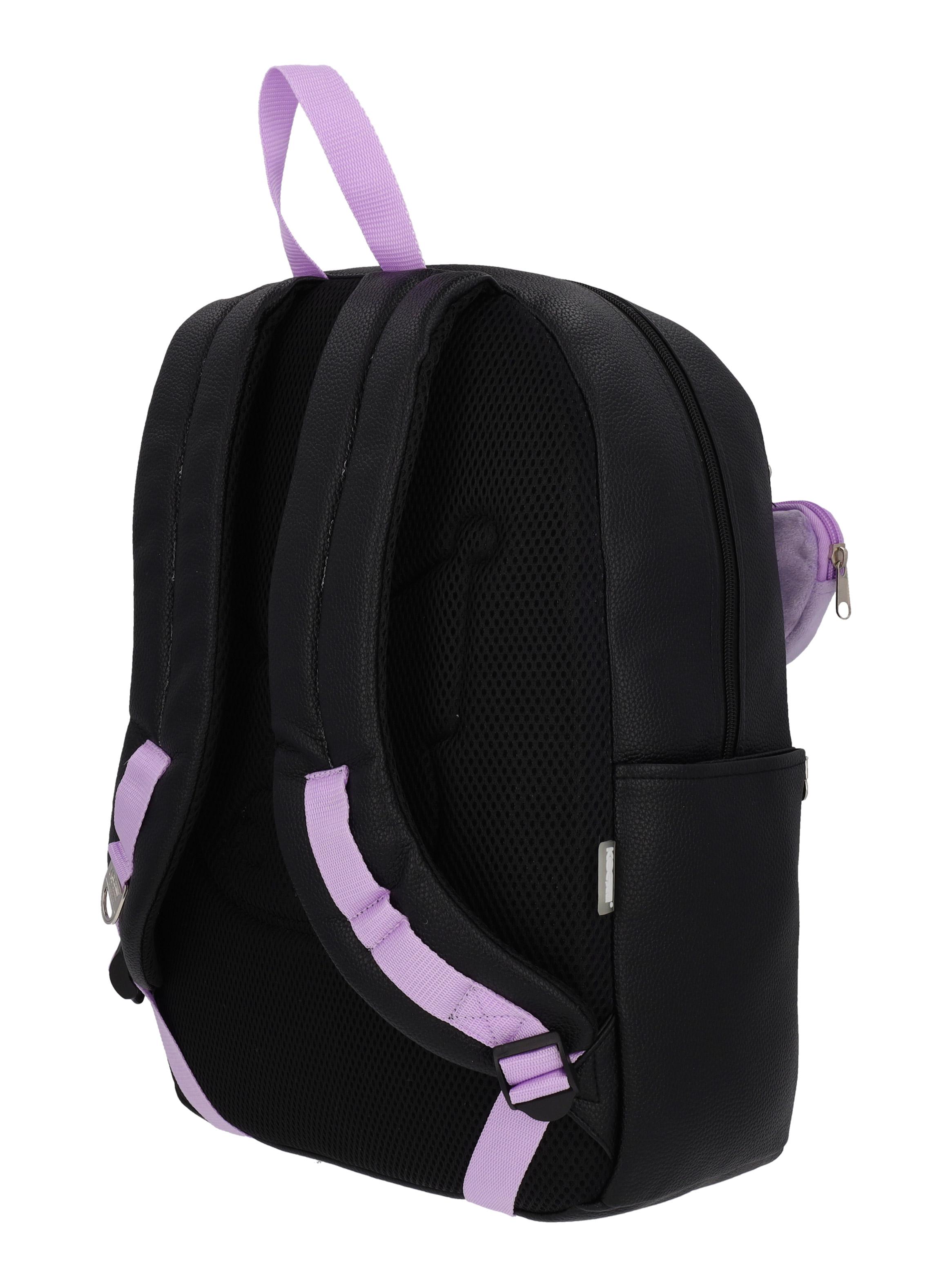 Mochila Juvenil Kuromi Cuero Negro-3