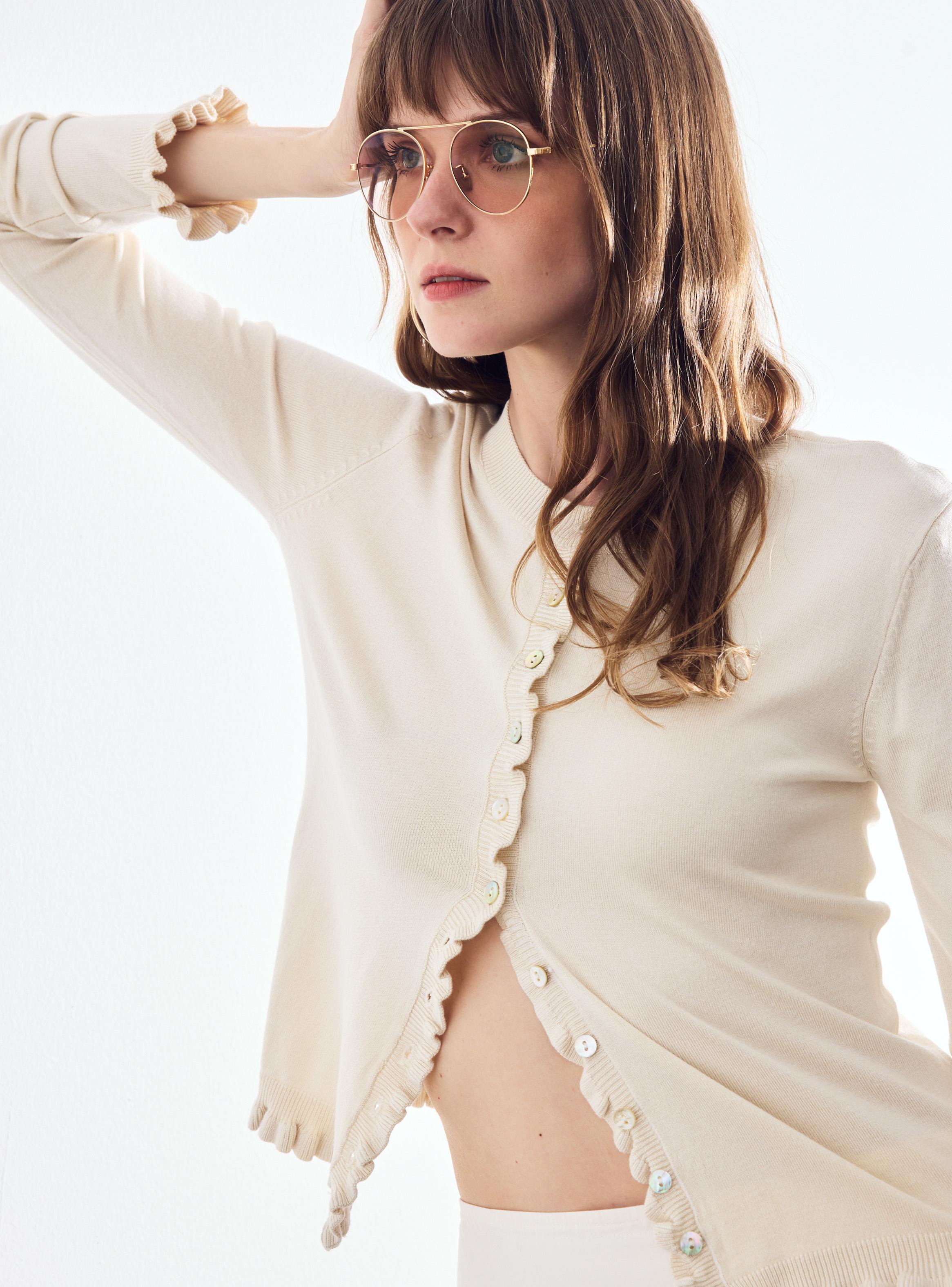 Chaleco Cárdigan Vuelos Abotonado-3