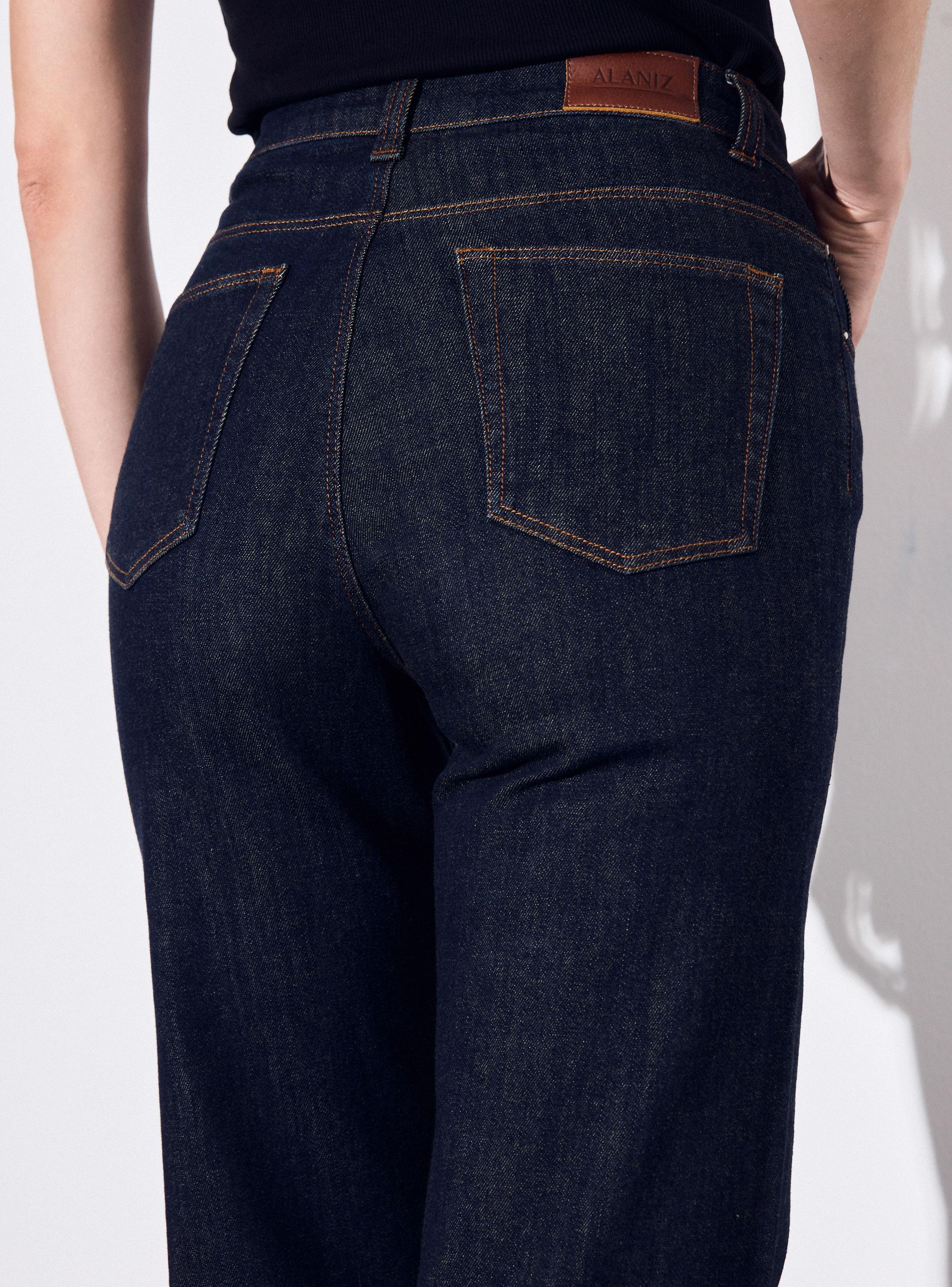 Jeans Wide Leg Bragueta con Amarras-3