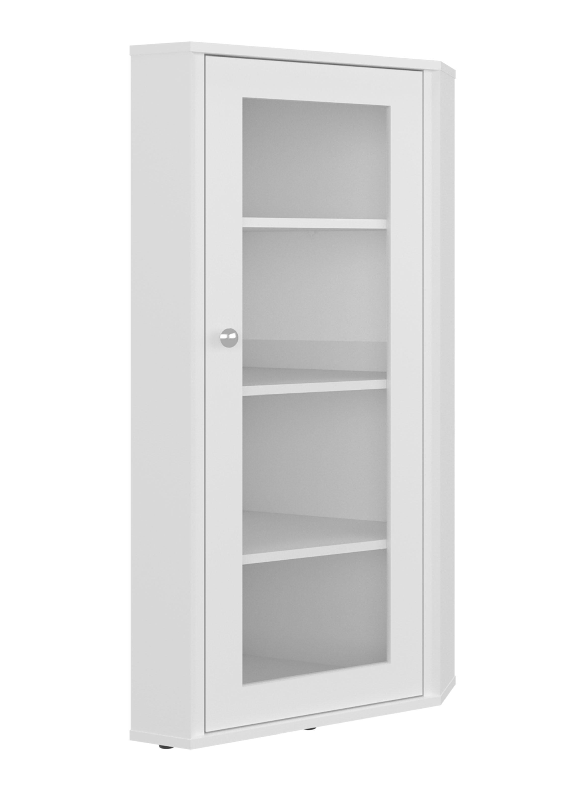 Vitrina Esquinera Blanca Genova 1 Puerta Vidrio-2