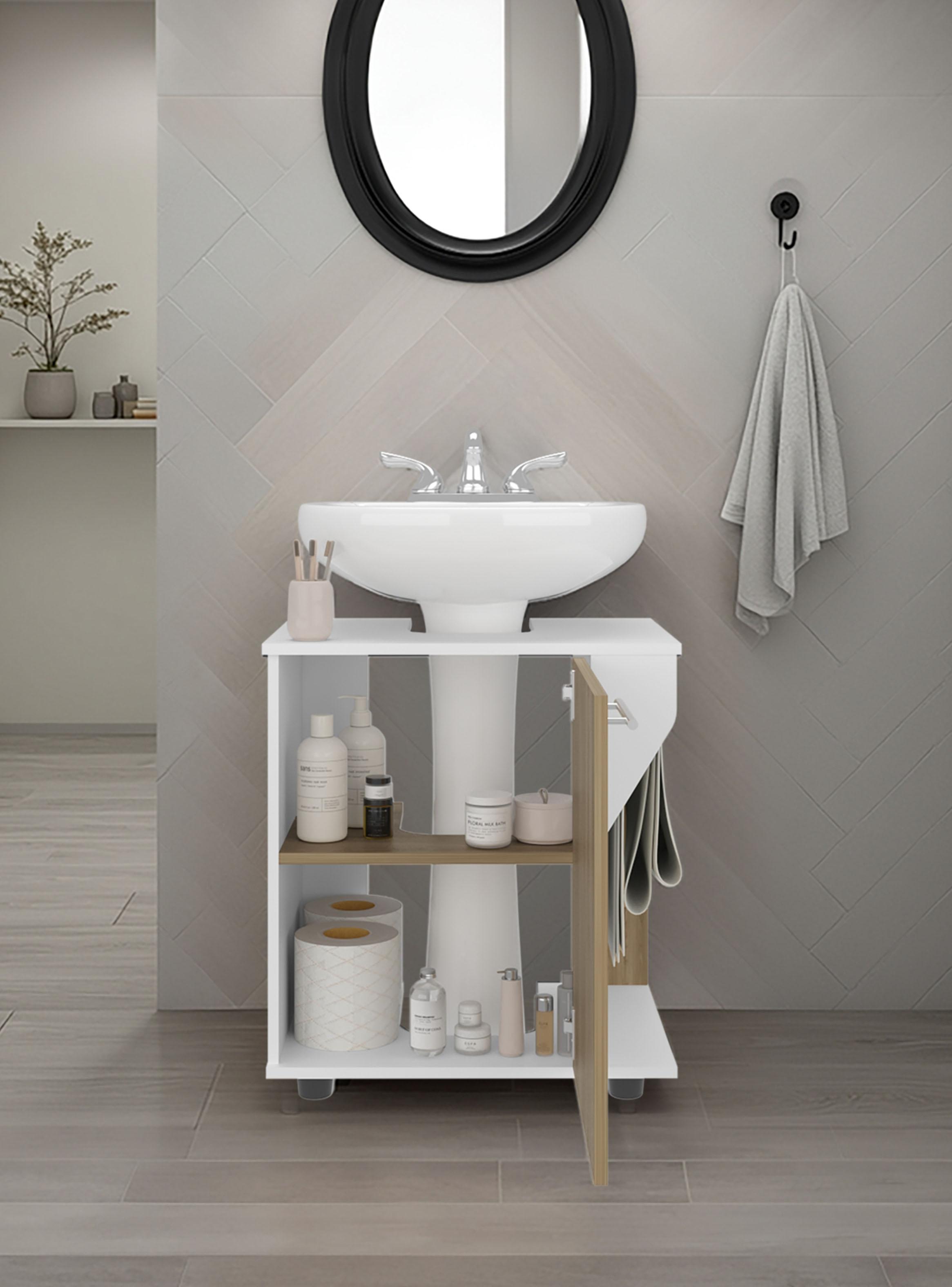 Mueble para Lavamanos Phillips 1 Puerta Blanco Y Fresno-5