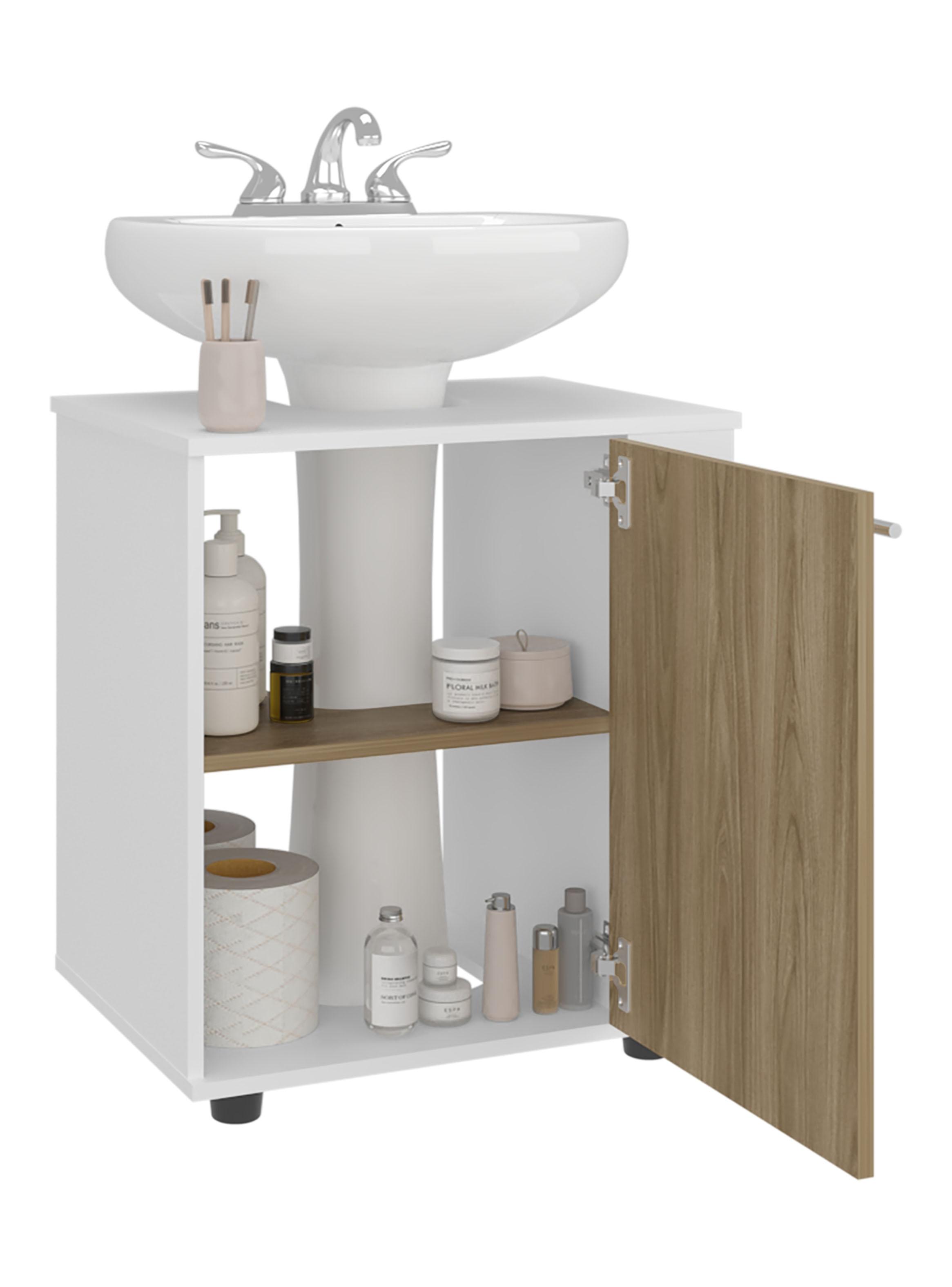 Mueble para Lavamanos Phillips 1 Puerta Blanco Y Fresno-2