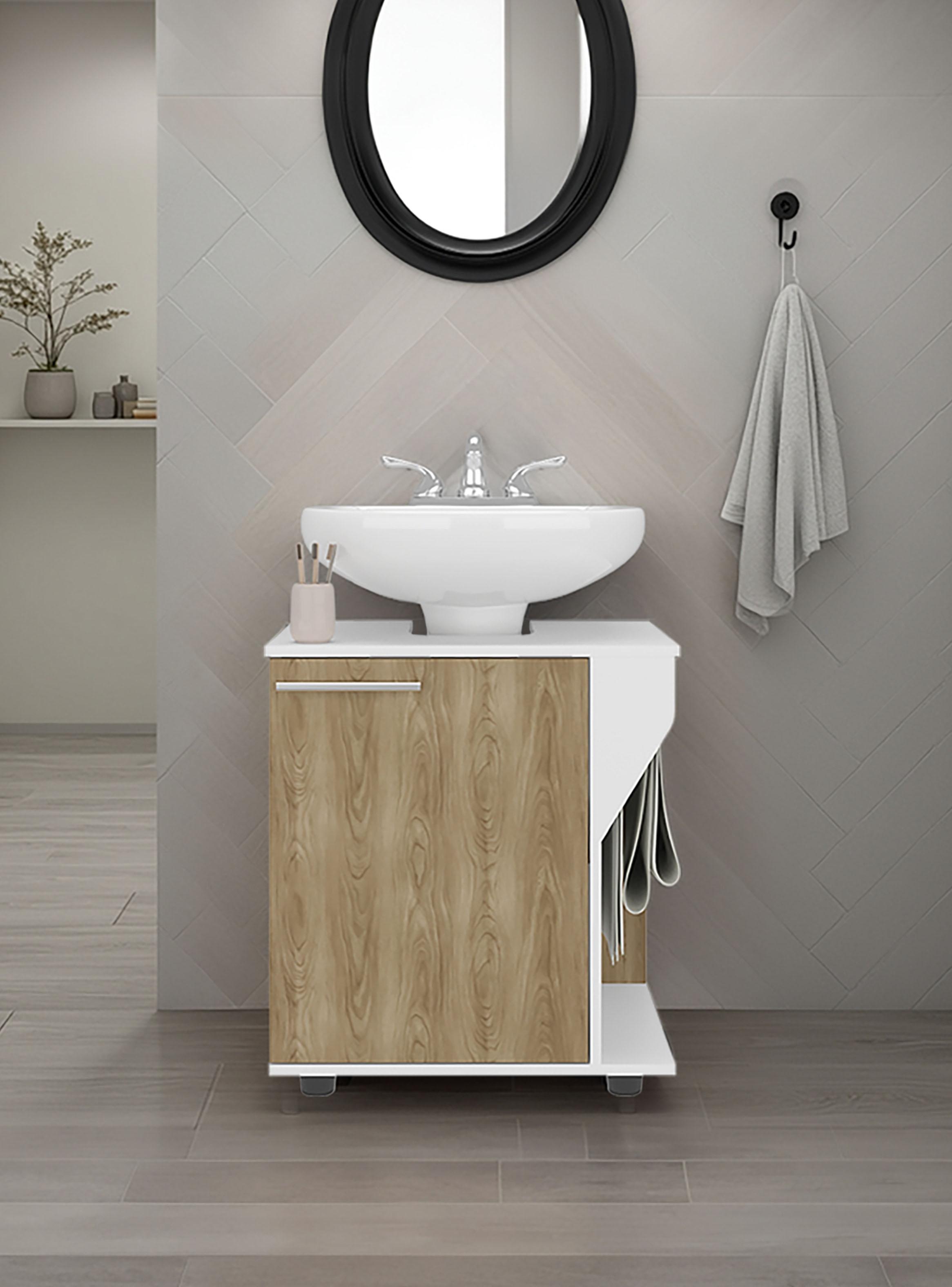 Mueble para Lavamanos Phillips 1 Puerta Blanco Y Fresno-4