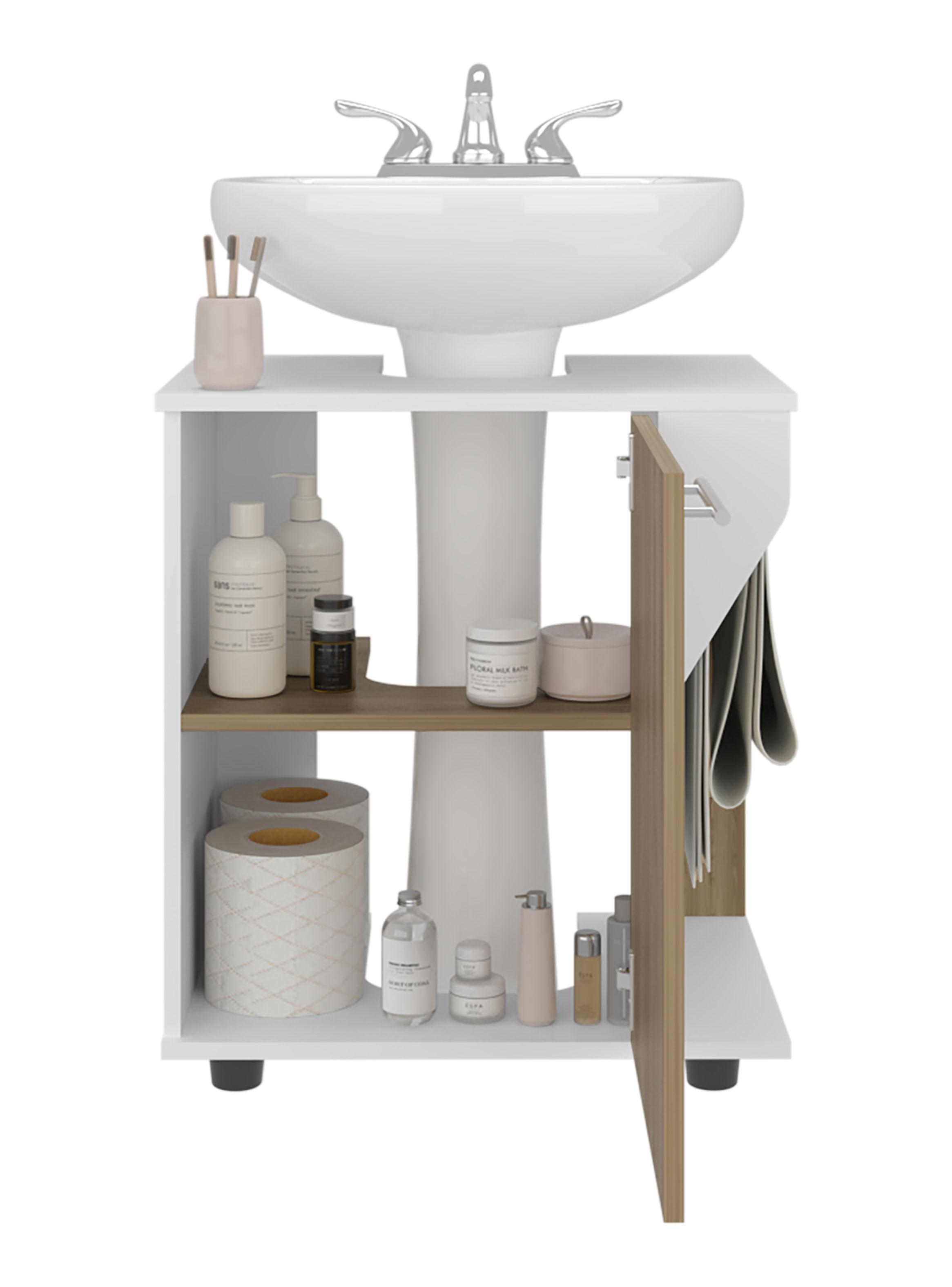 Mueble para Lavamanos Phillips 1 Puerta Blanco Y Fresno-3