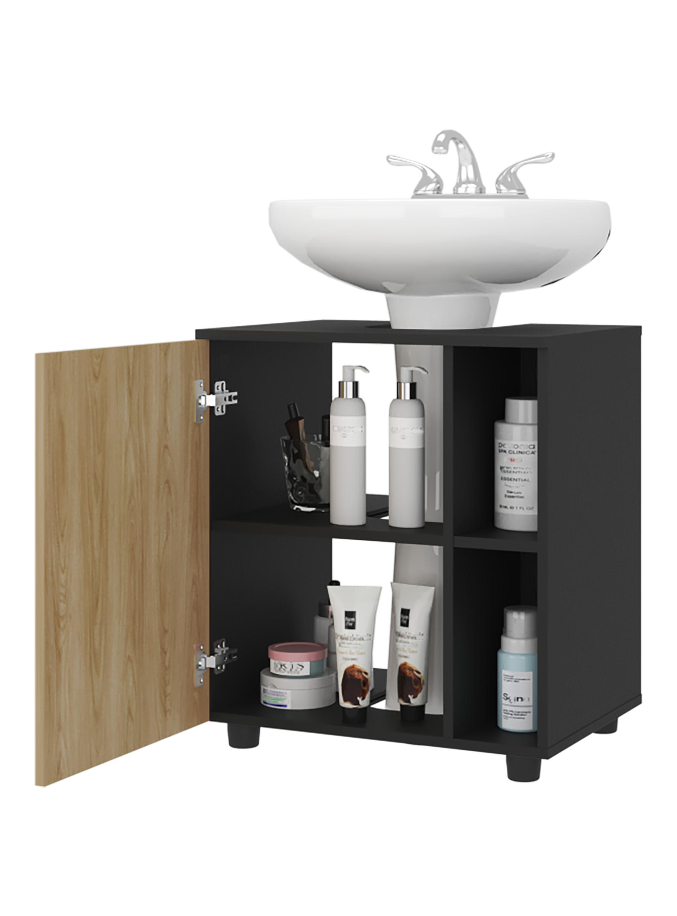 Mueble para Lavamanos Pascuale 1 Puerta Wengue Y Fresno-2