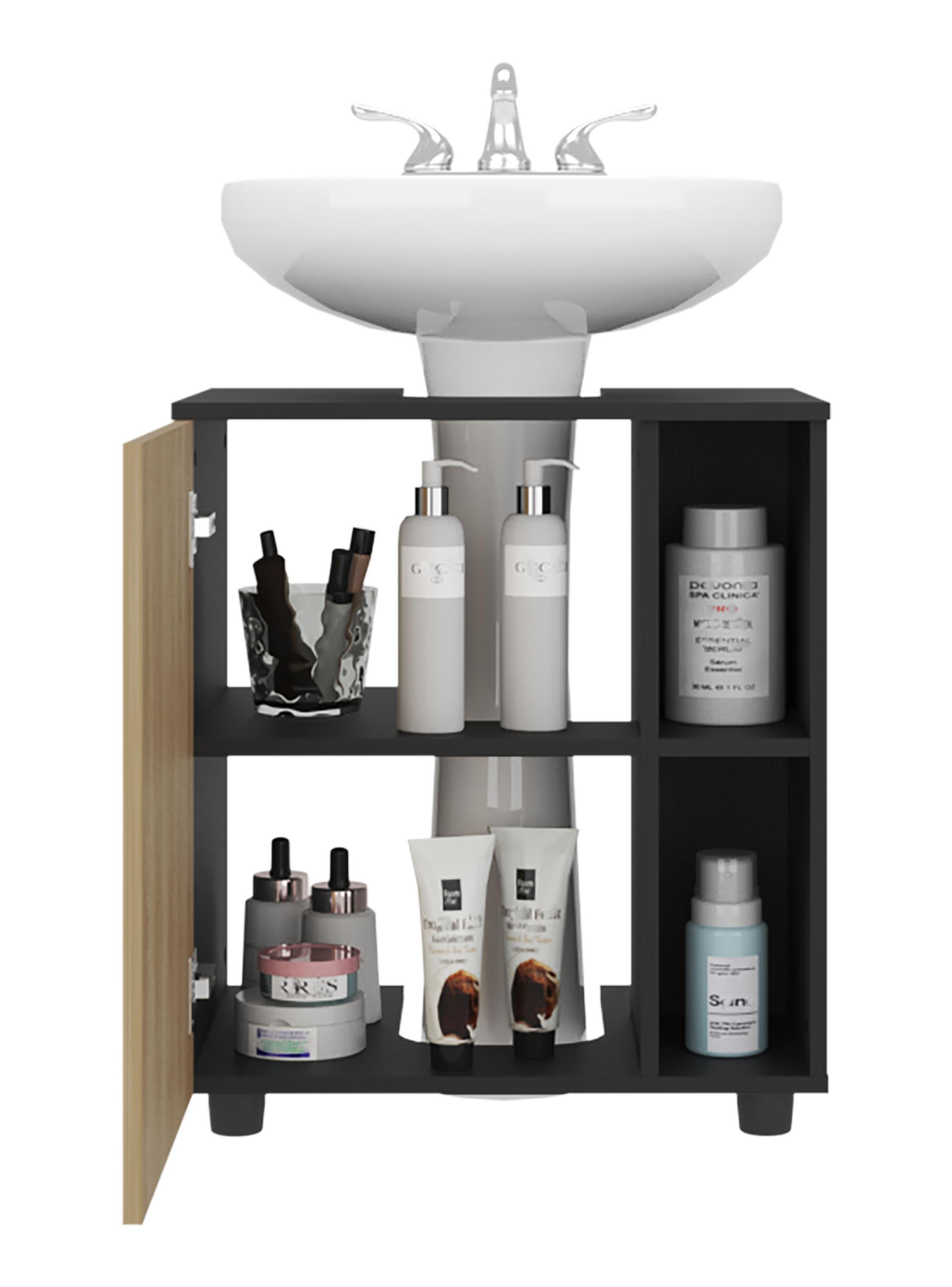 Mueble para Lavamanos Pascuale 1 Puerta Wengue Y Fresno-3