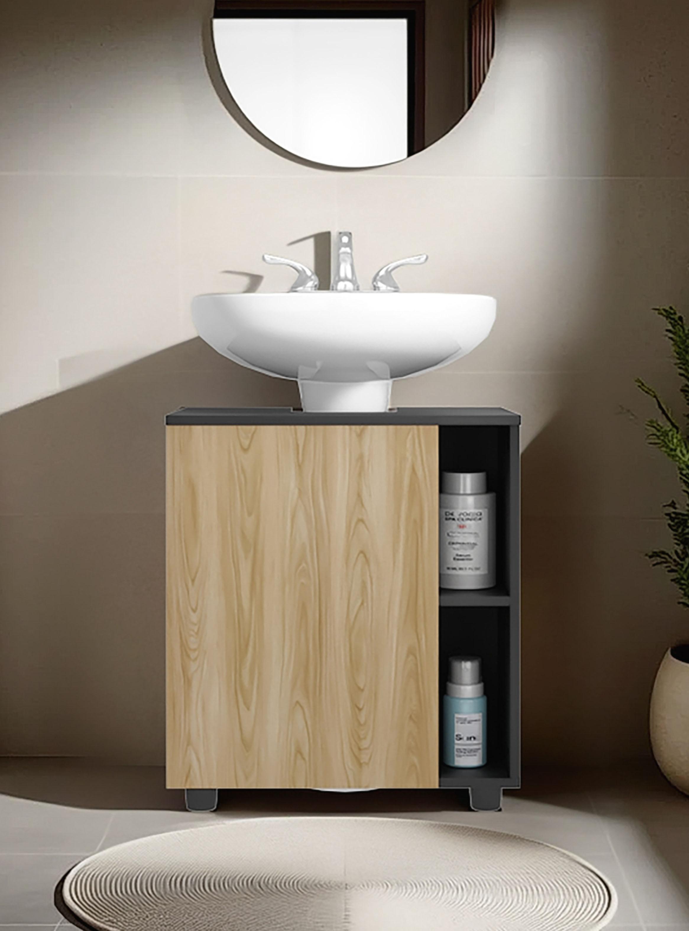 Mueble para Lavamanos Pascuale 1 Puerta Wengue Y Fresno-4