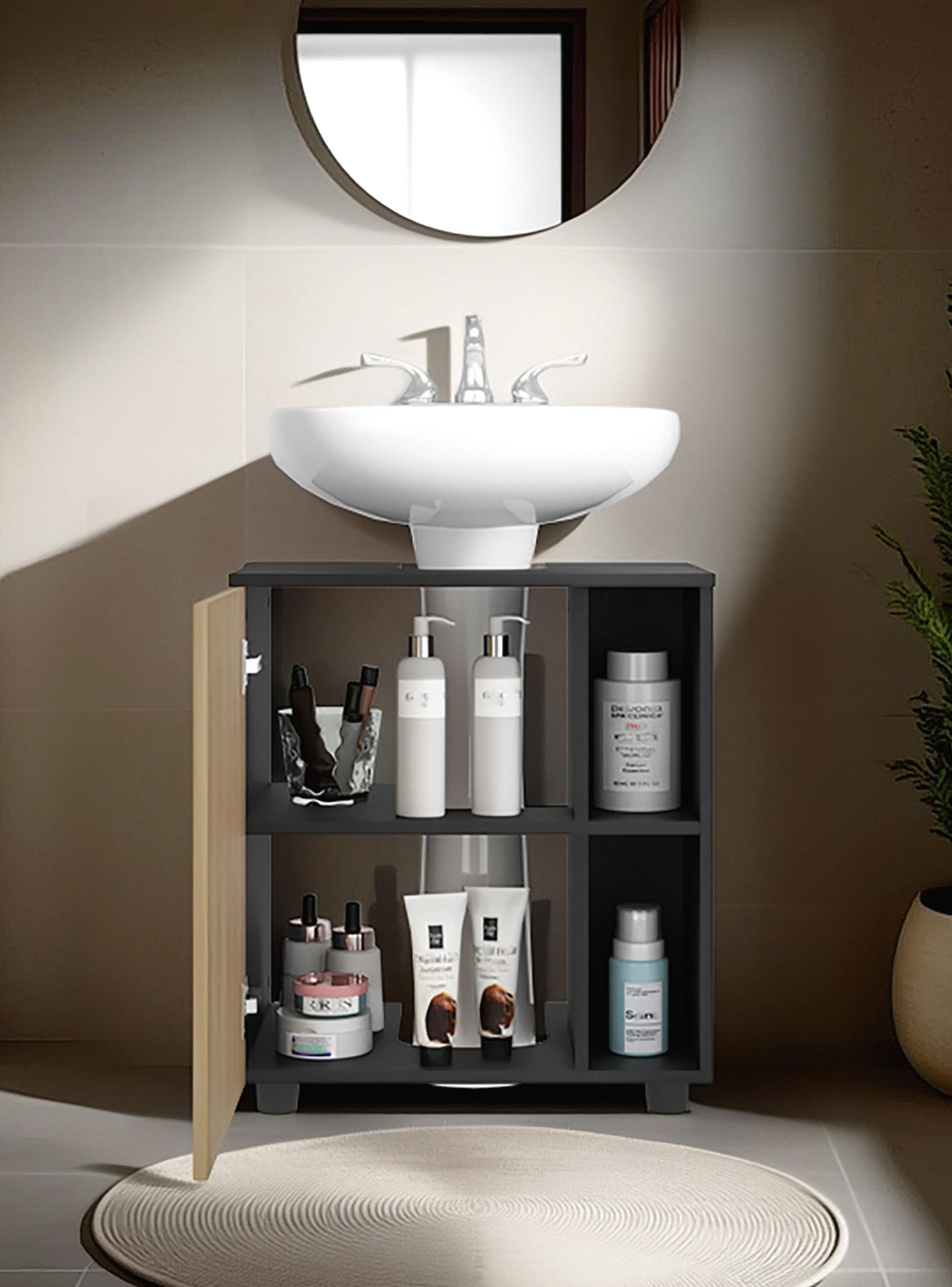 Mueble para Lavamanos Pascuale 1 Puerta Wengue Y Fresno-5