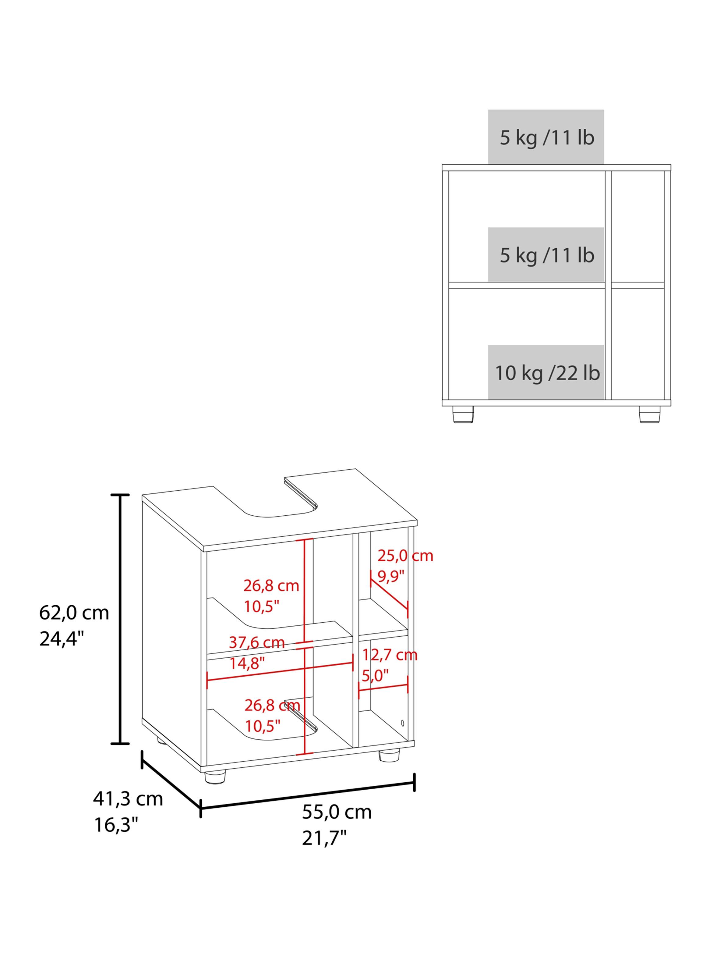 Mueble para Lavamanos Pascuale 1 Puerta Wengue Y Fresno-1