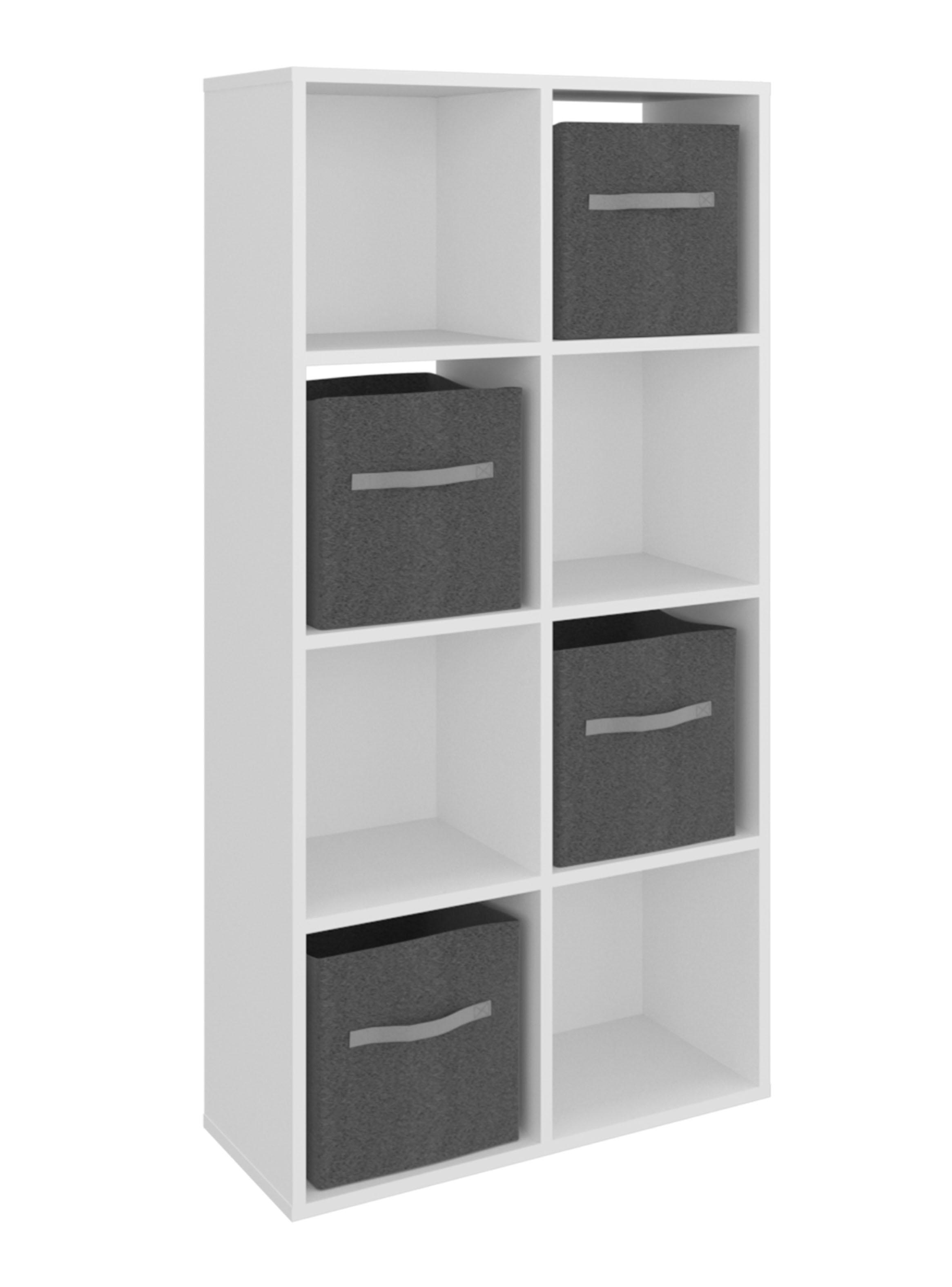 Biblioteca Organizadora Cubik + 4 Cubos En Telagris  Blanco-2
