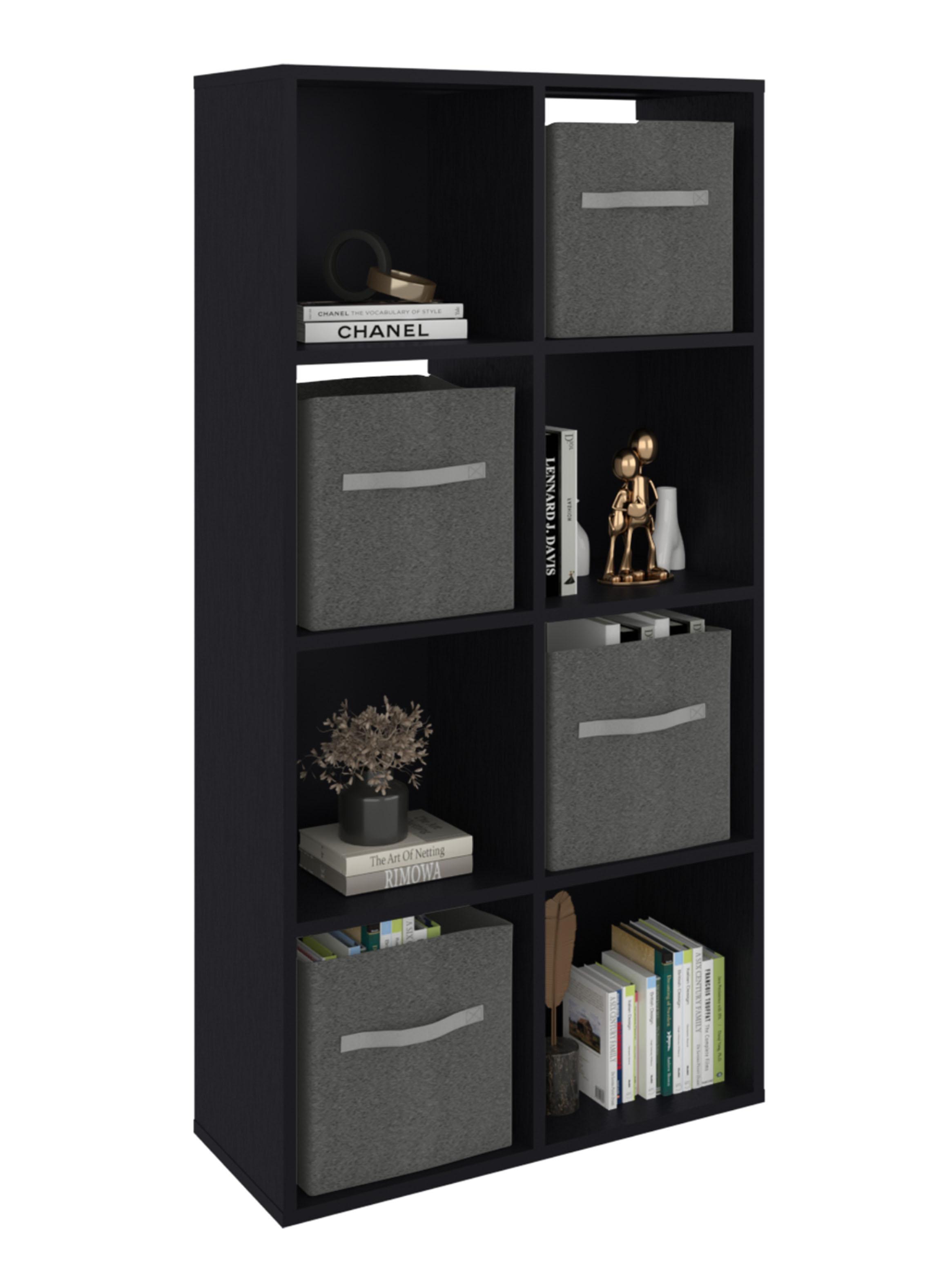 Biblioteca Organizadora Cubik + 4 Cubos En Tela Gris Wengue-3