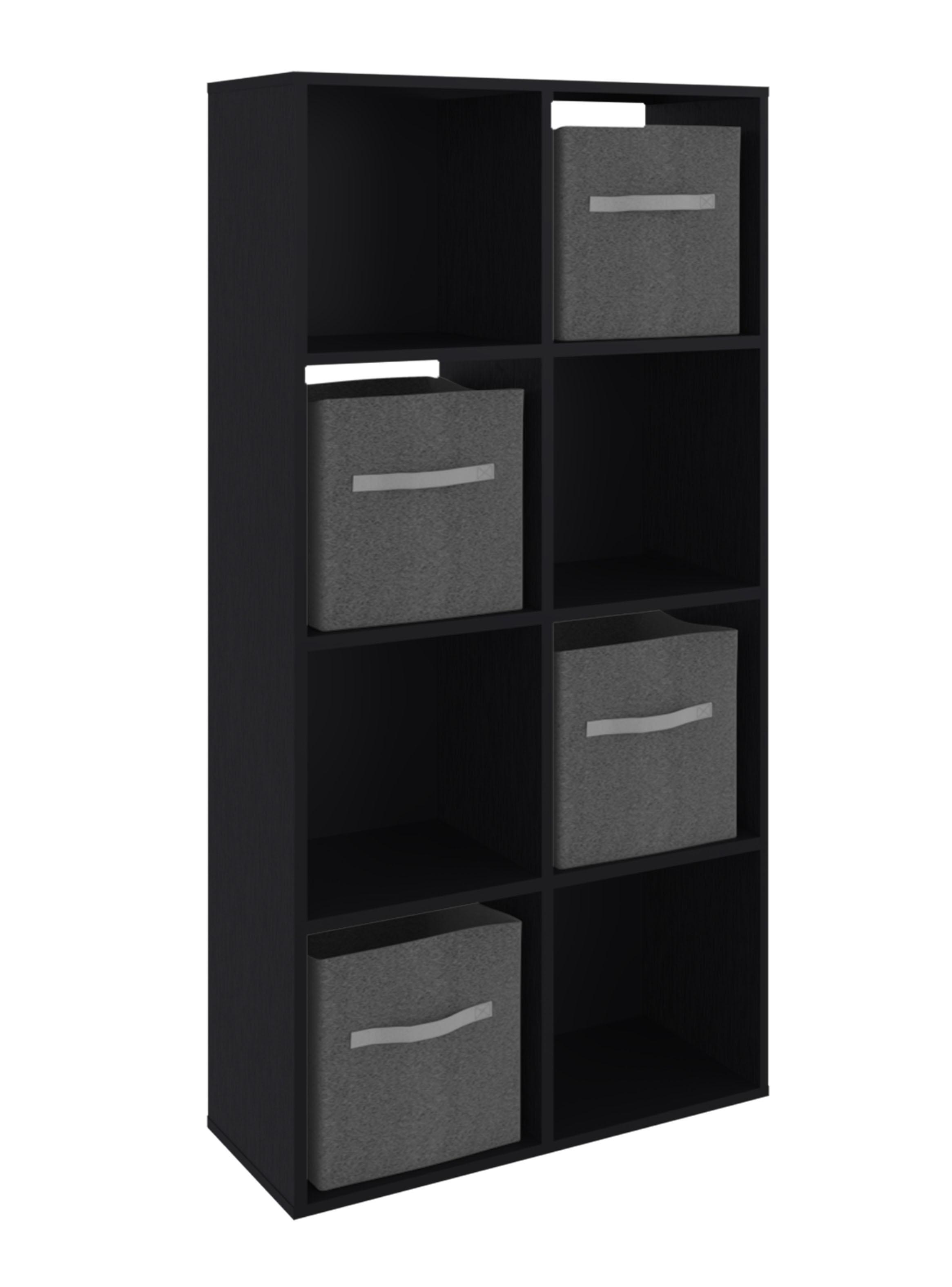 Biblioteca Organizadora Cubik + 4 Cubos En Tela Gris Wengue-2