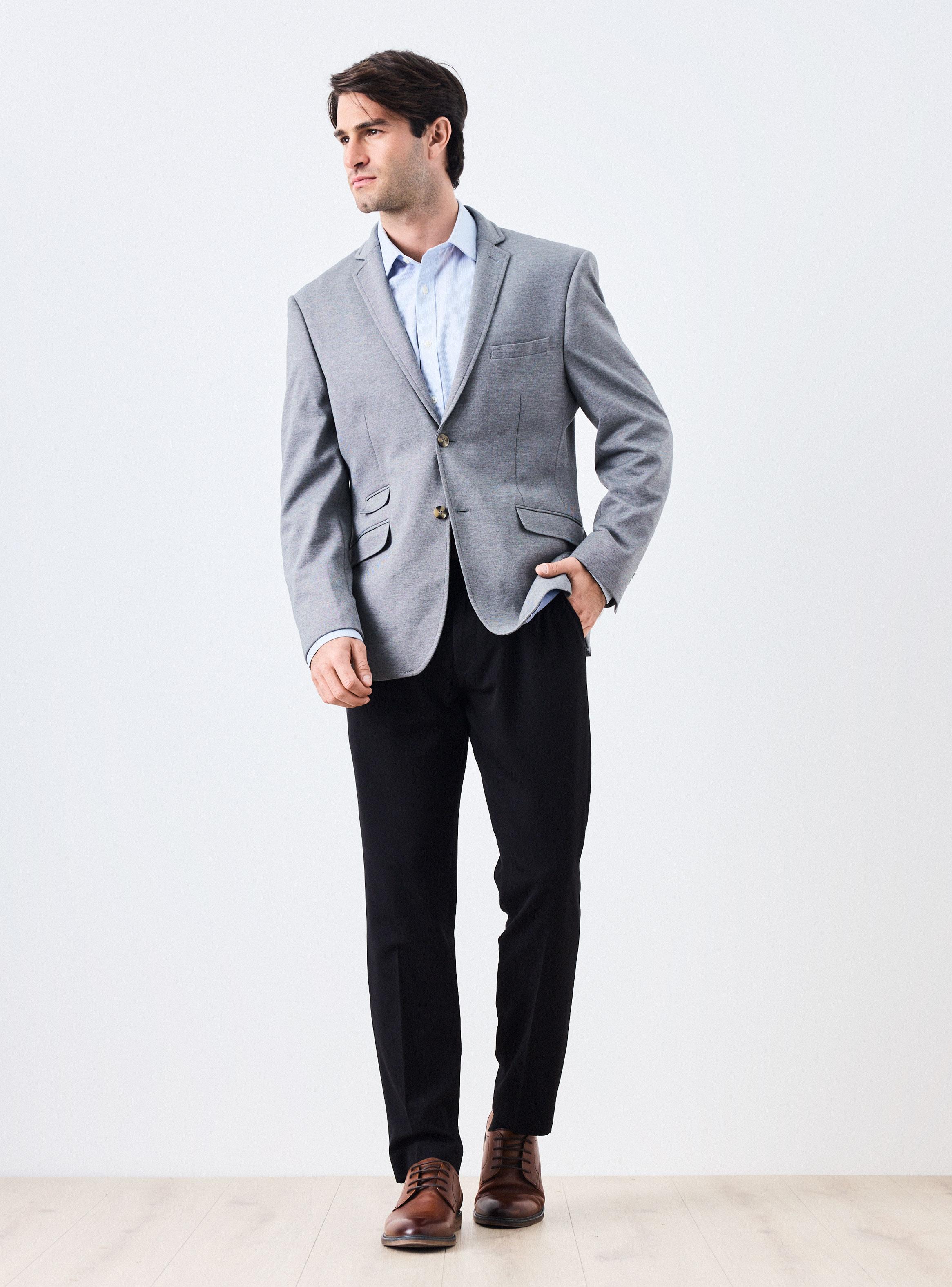 Vestón Recto Slim Fit Tela Knit-4