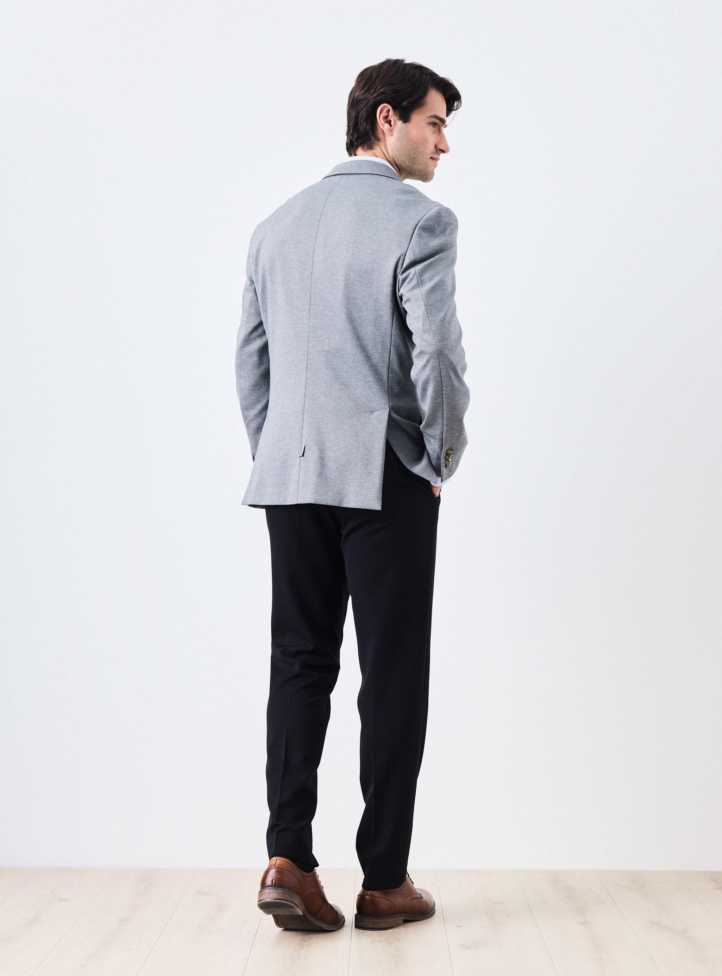 Vestón Recto Slim Fit Tela Knit-5