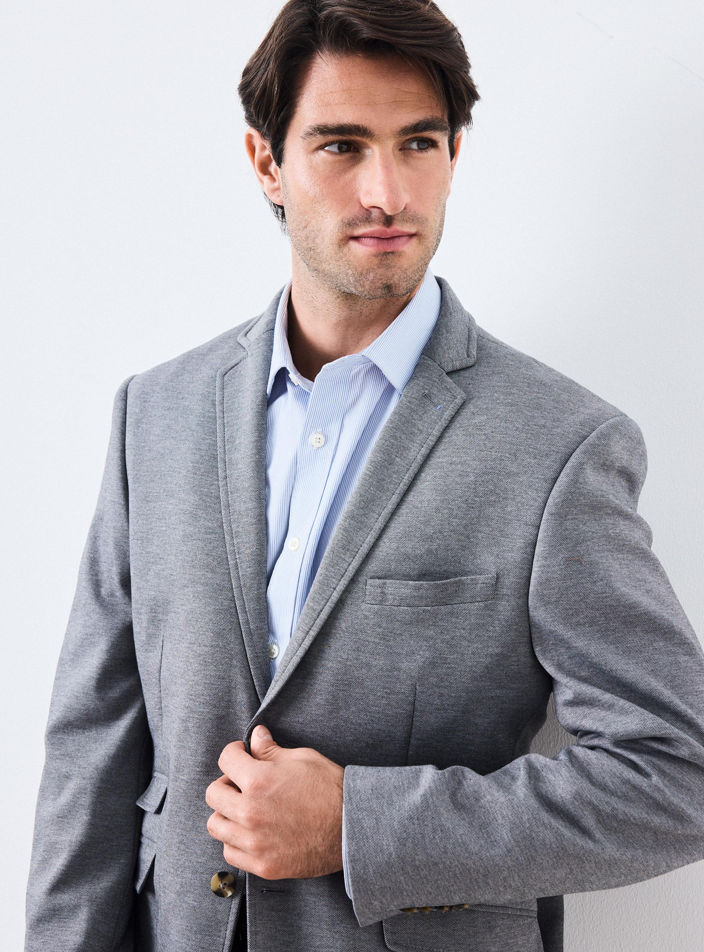 Vestón Recto Slim Fit Tela Knit-2