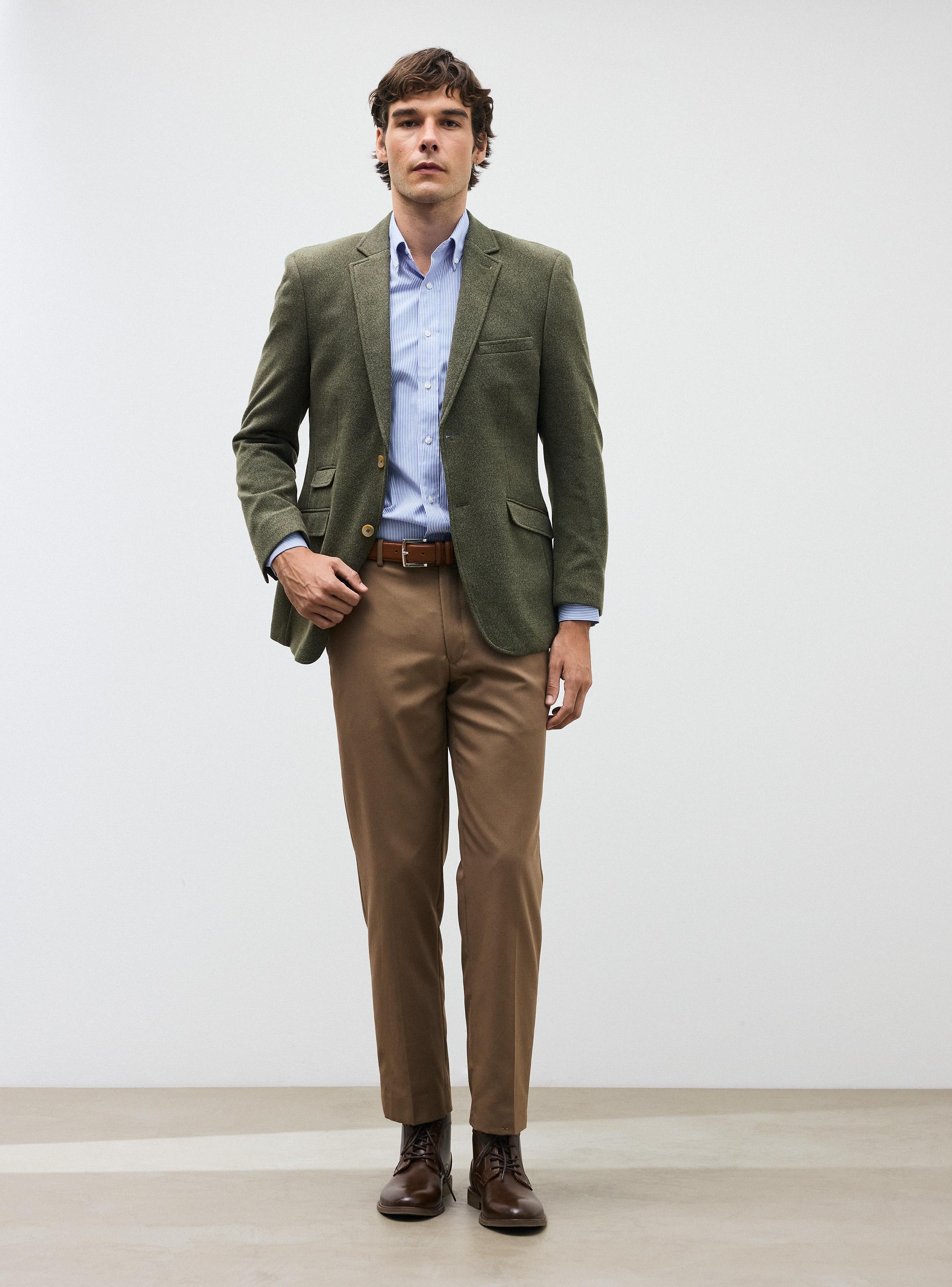 Vestón Recto Tela Knit Slim Fit-4