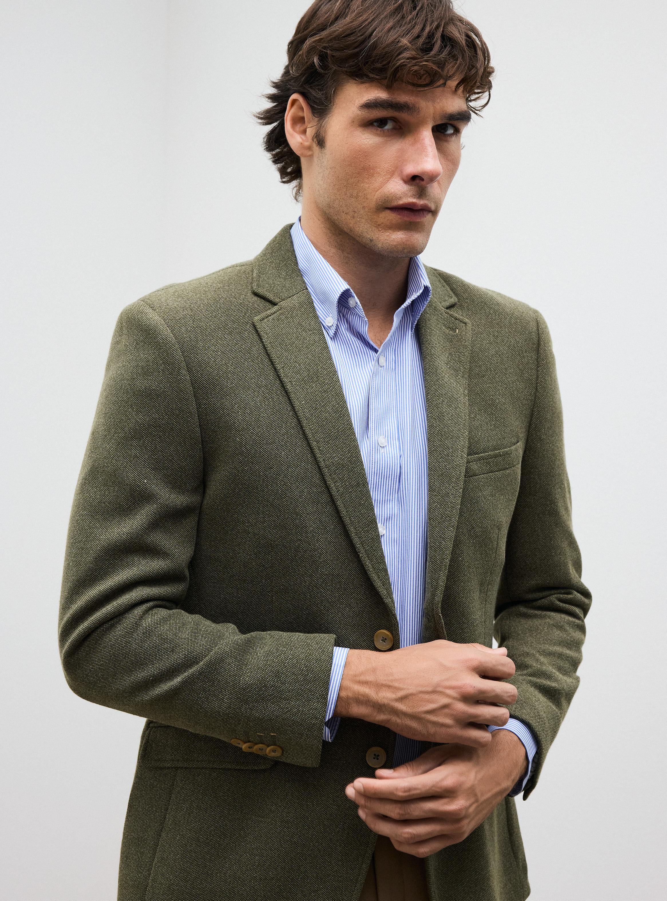 Vestón Recto Tela Knit Slim Fit-3