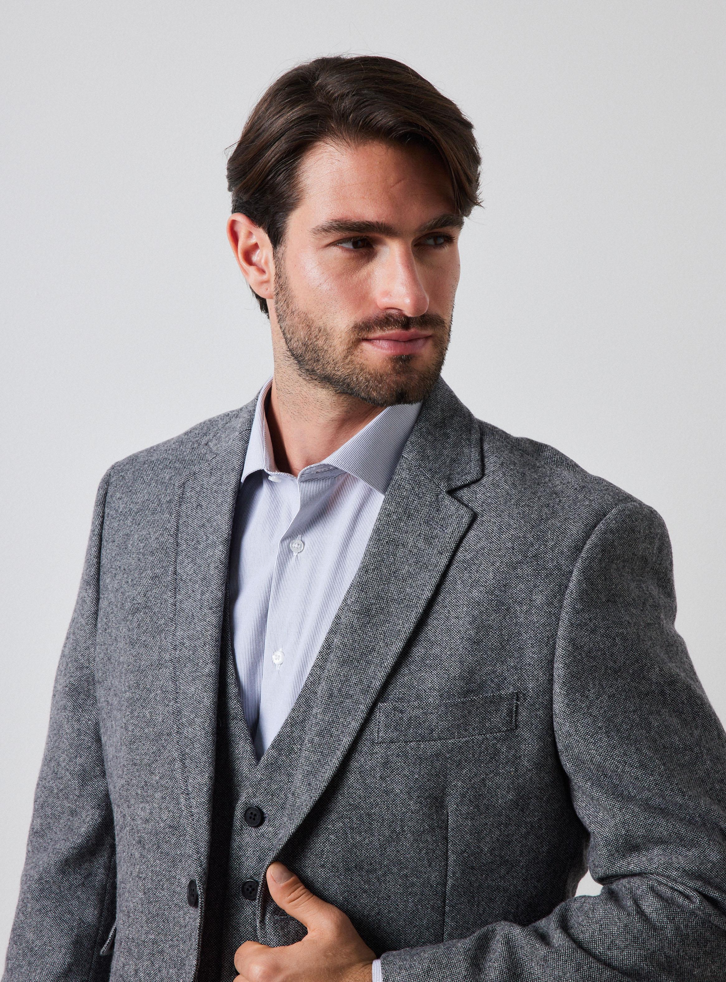 Chaquetas Recto Tweed Texturado-2