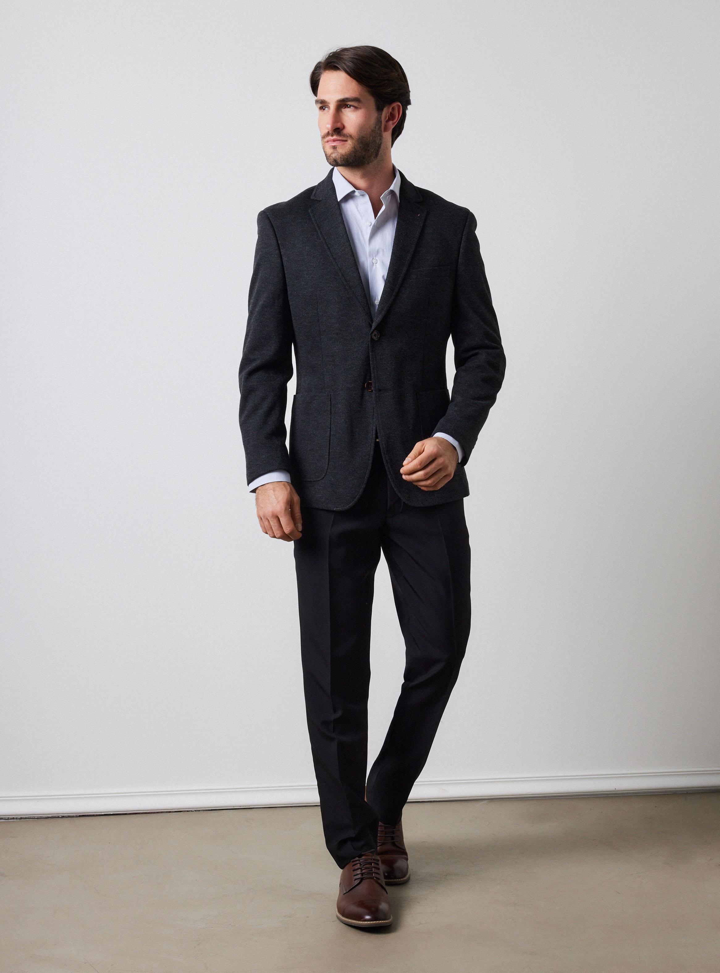 Vestón Recto Slim Fit Texturado-4
