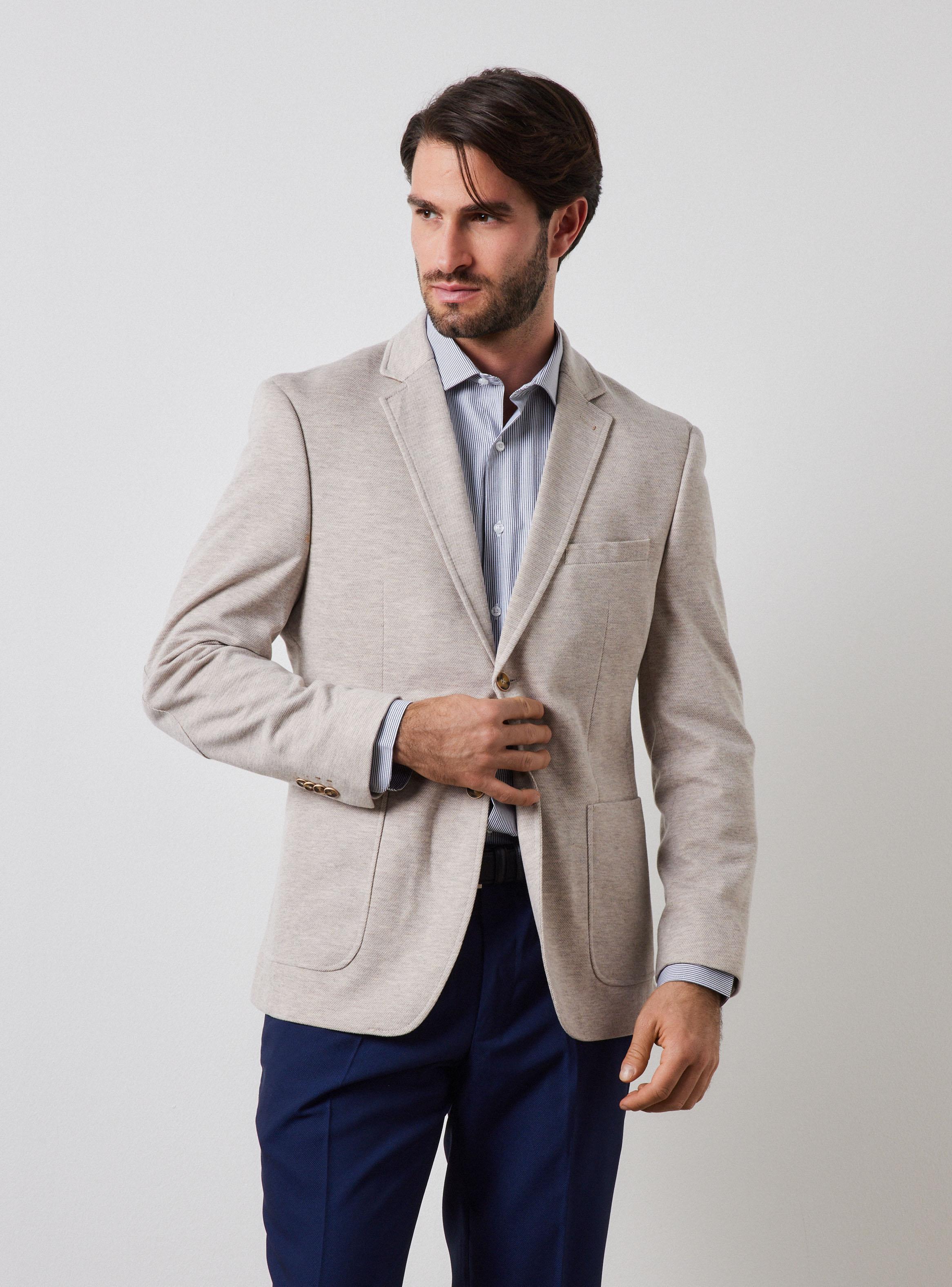 Vestón Recto Slim Fit Texturado-0