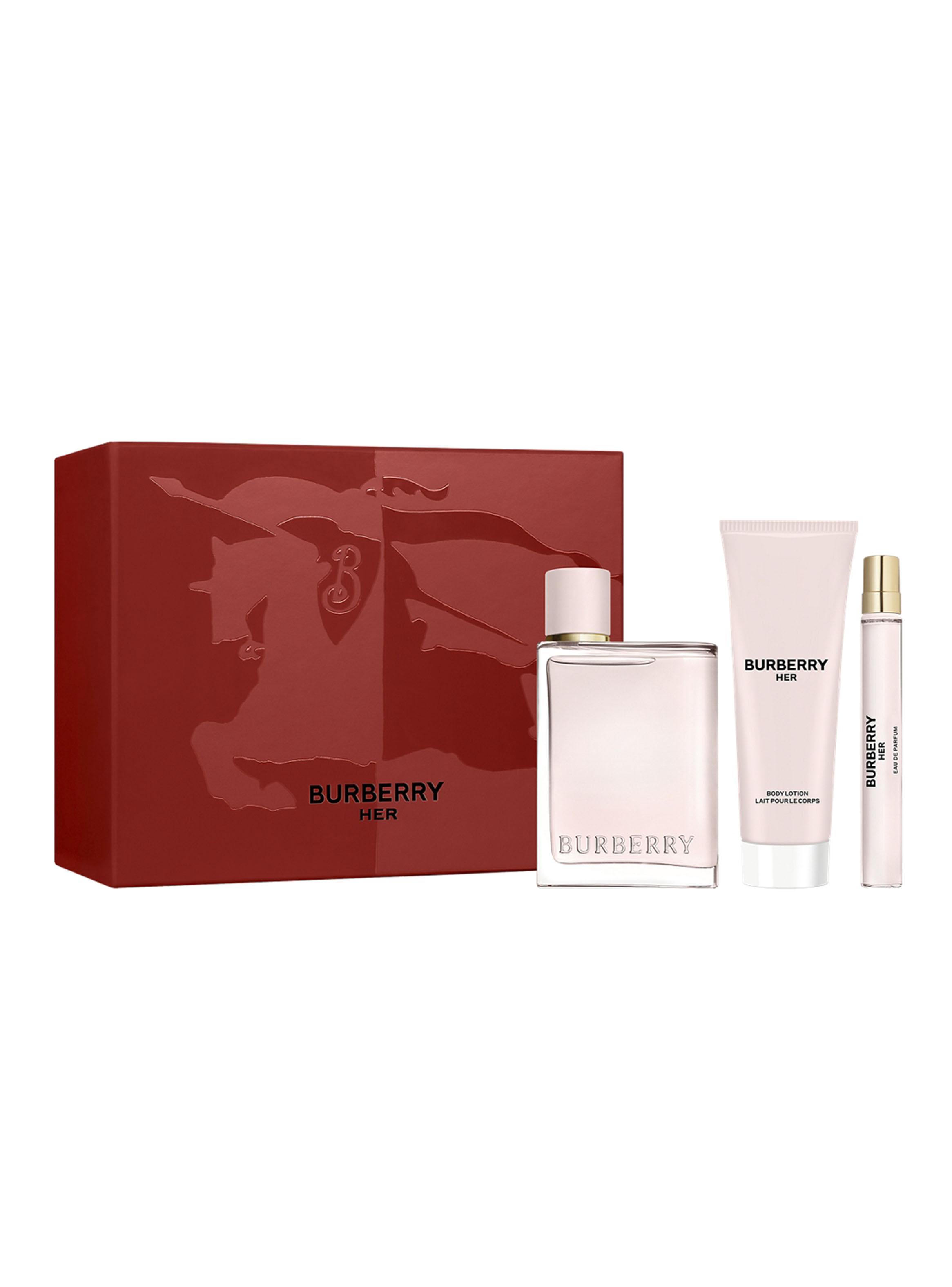 Set Perfume Her Burberry EDP Mujer 100 ml + Body Lotion 75 ml + Pen Spray 10 ml-1