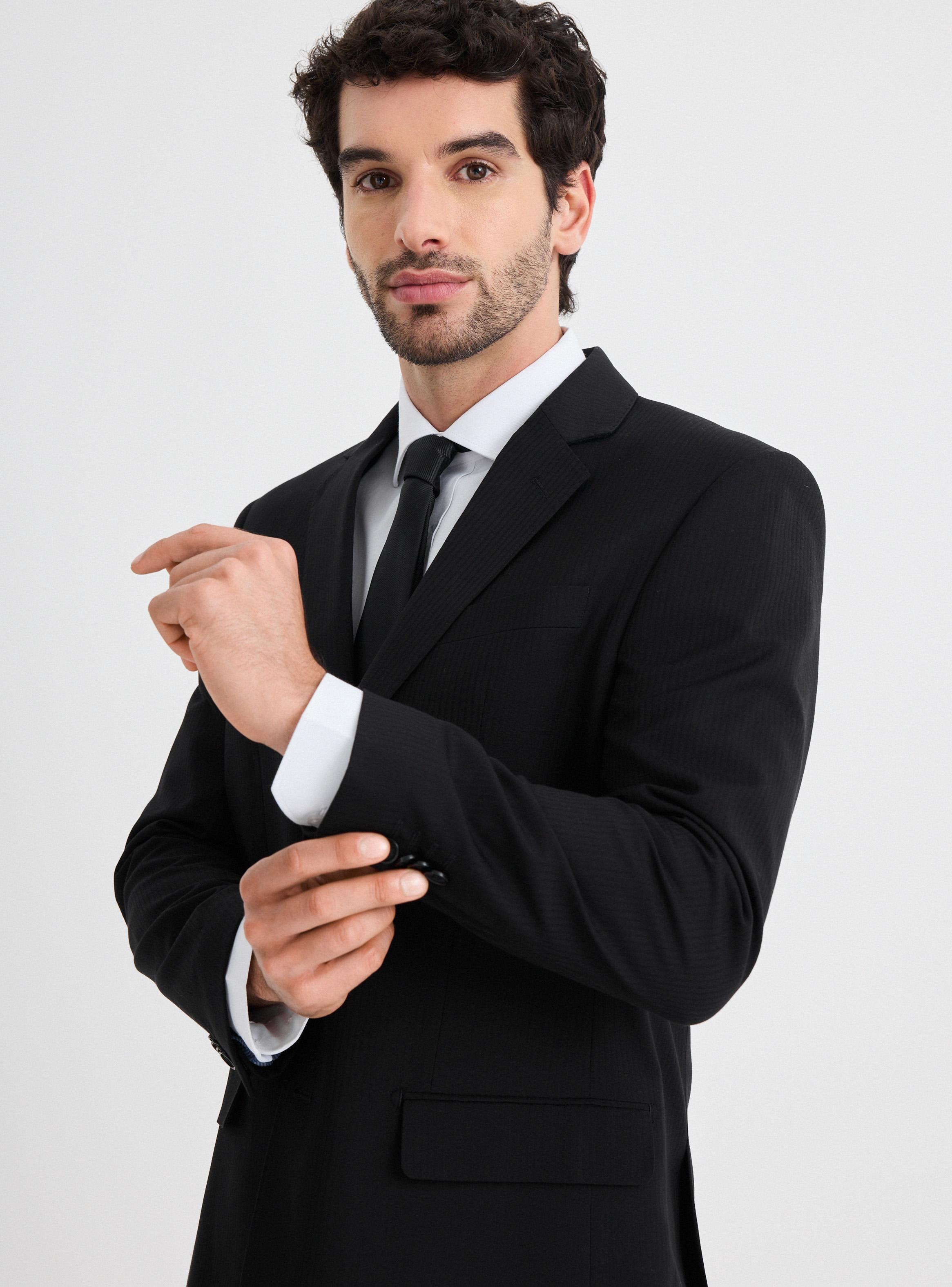 Traje Recto Fantasía Lana Polyester-2