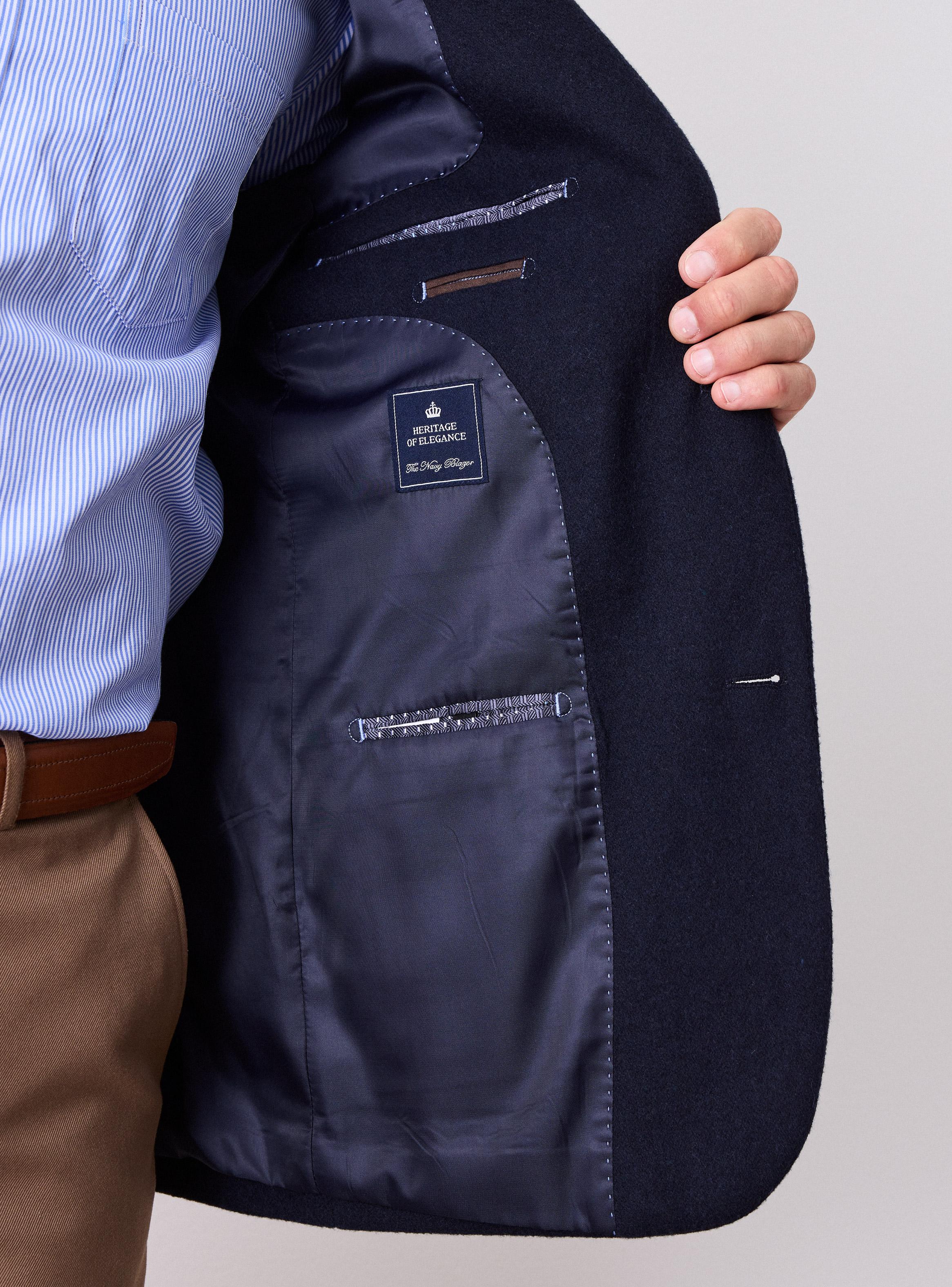 Vestón Recto Paño Liso con Coderas Bolsillos de Parche-3