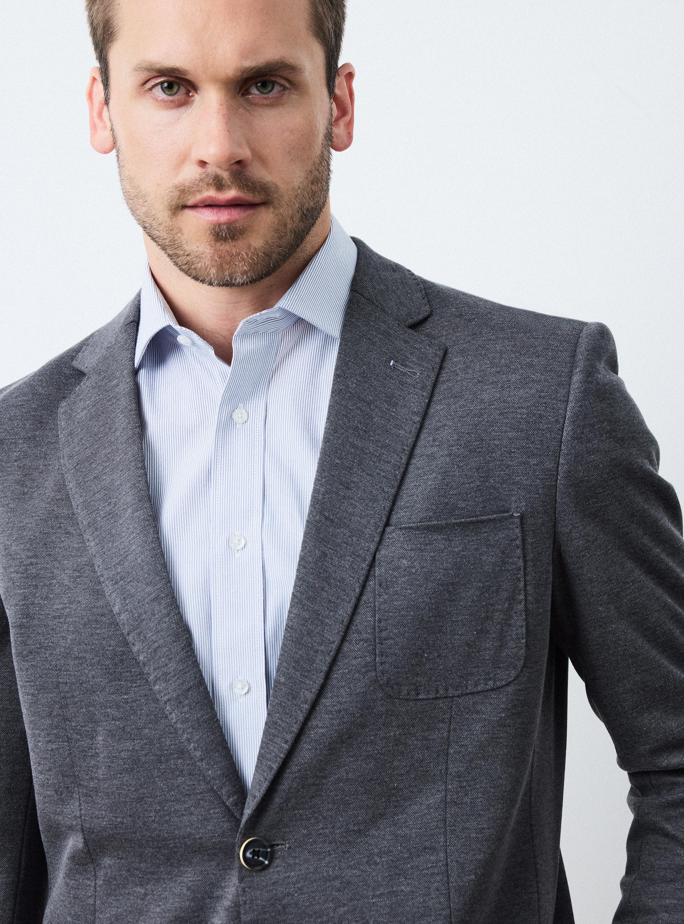 Veston Recto Tela Knit Lisa Color-2