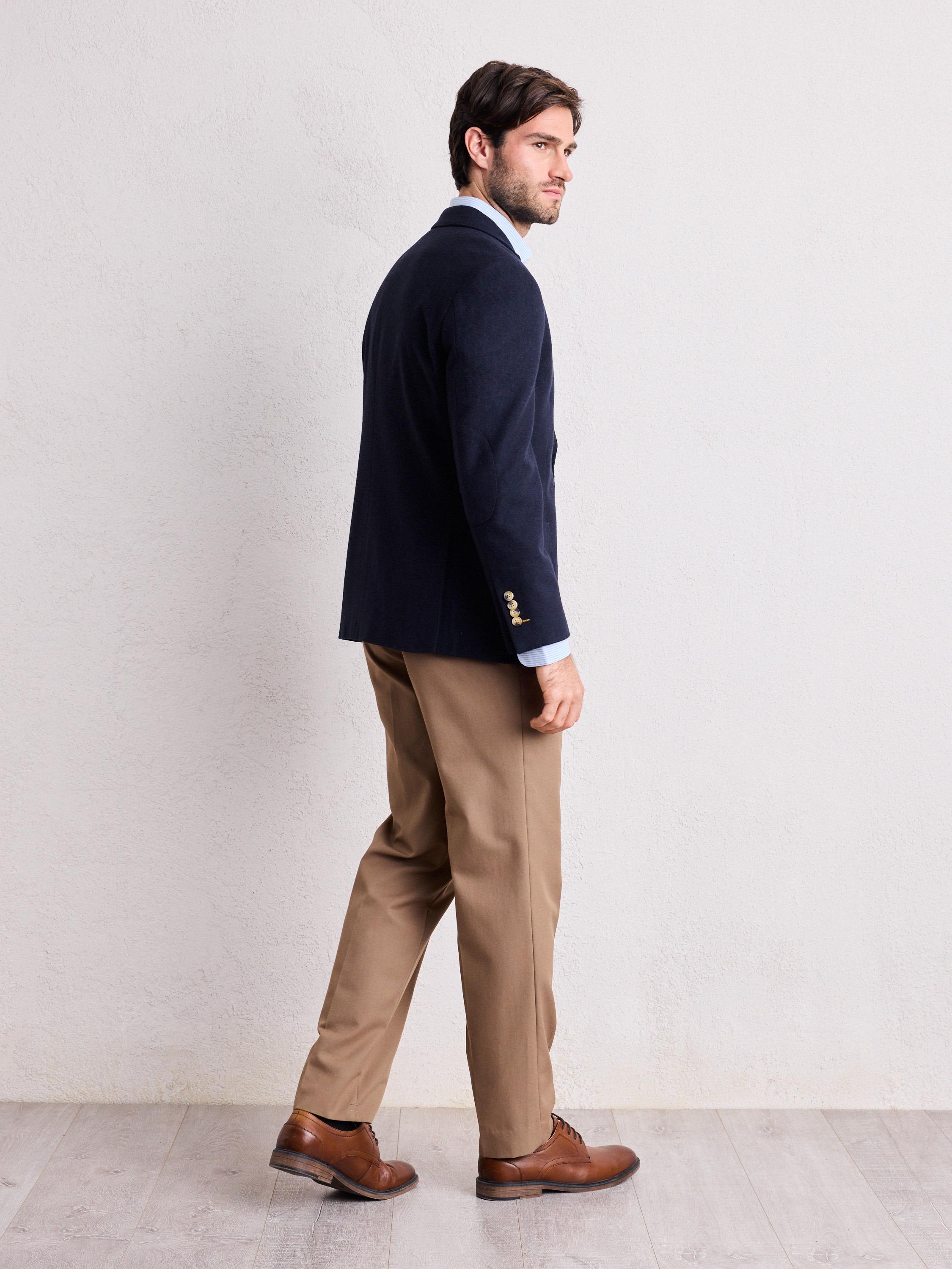 Vestón Recto Paño Liso Azul-5