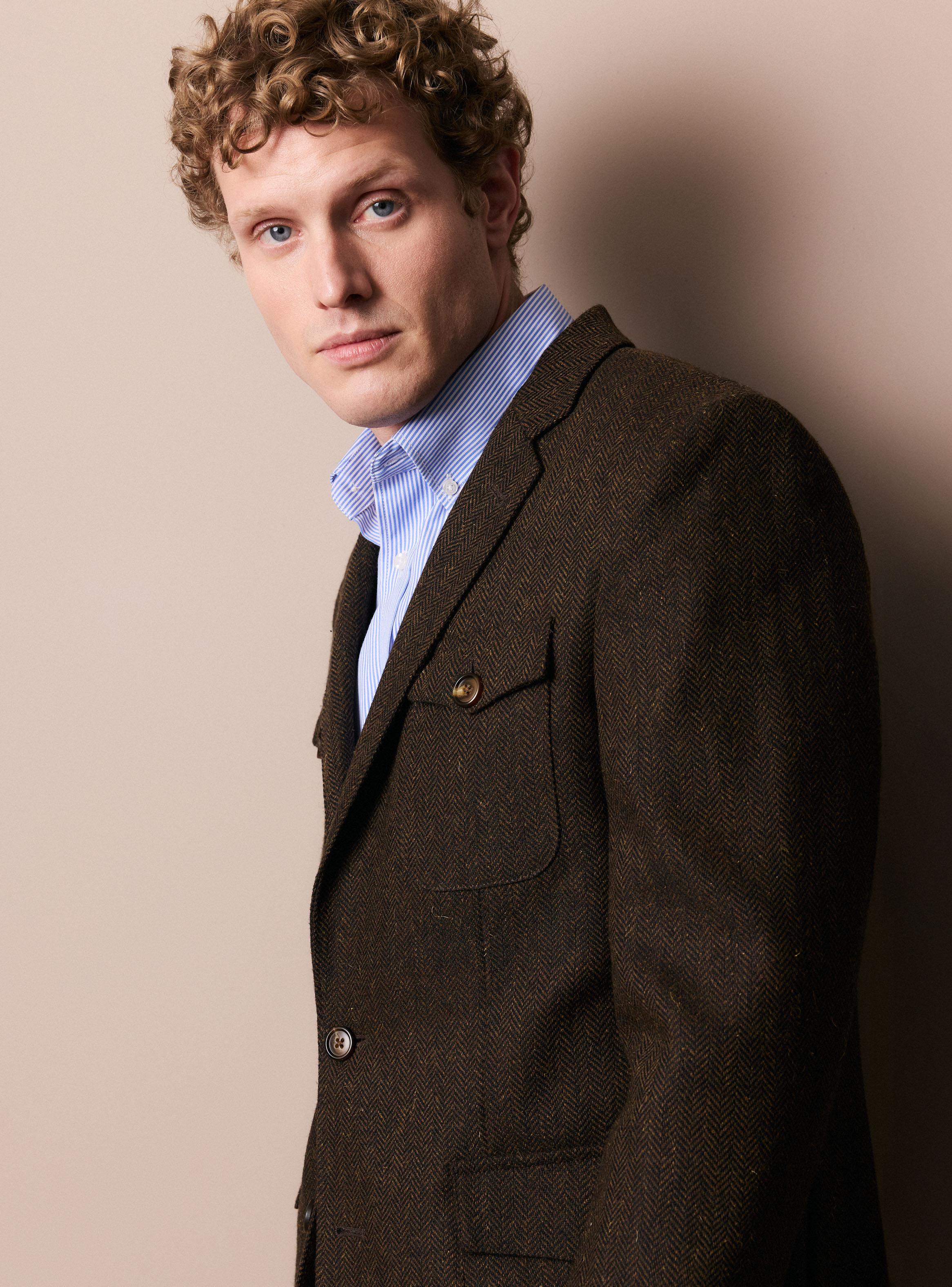 Vestón Recto En Tweed Espigado-2