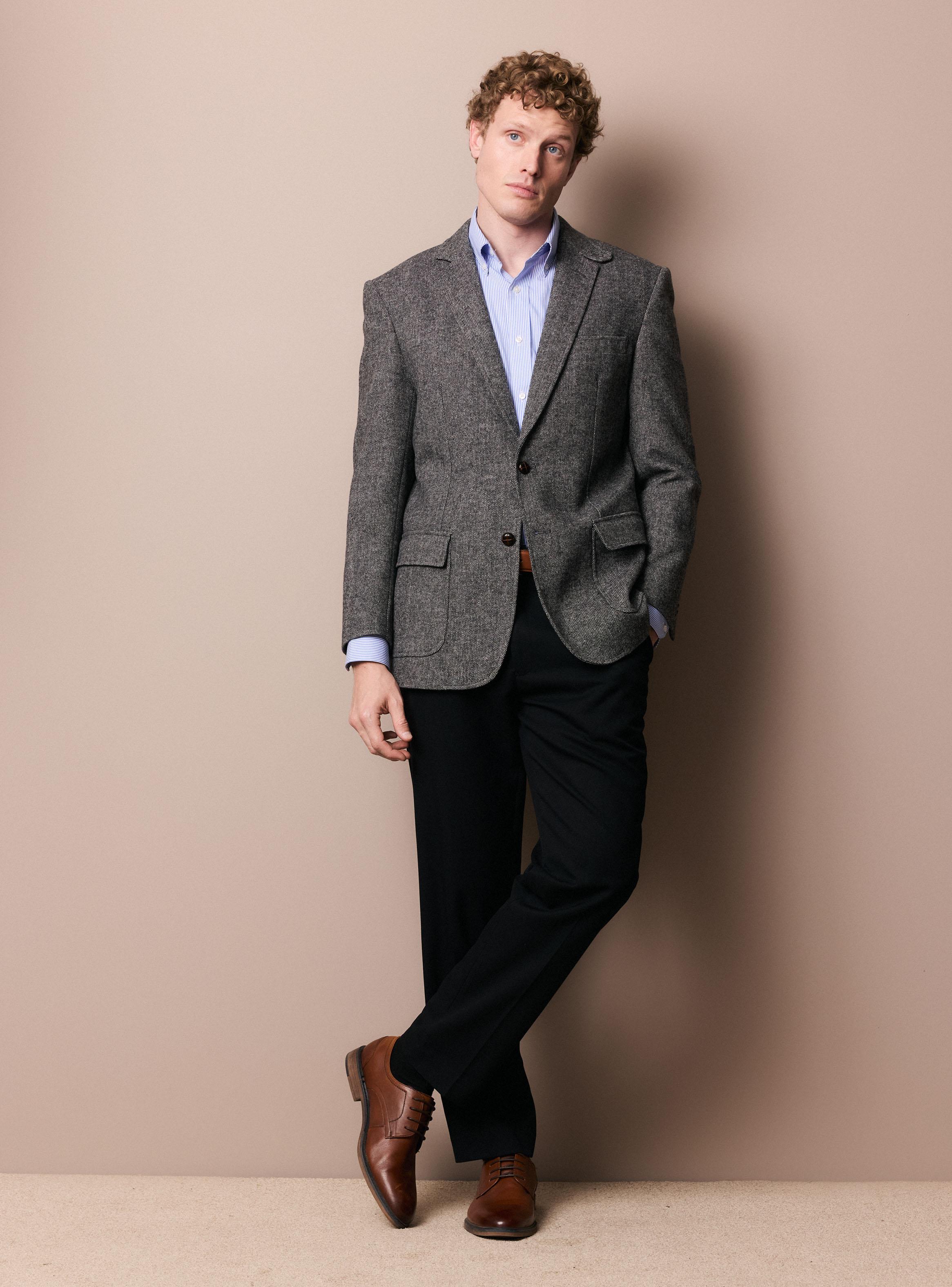 Vestón Tweed con Traba en el Cuello-4