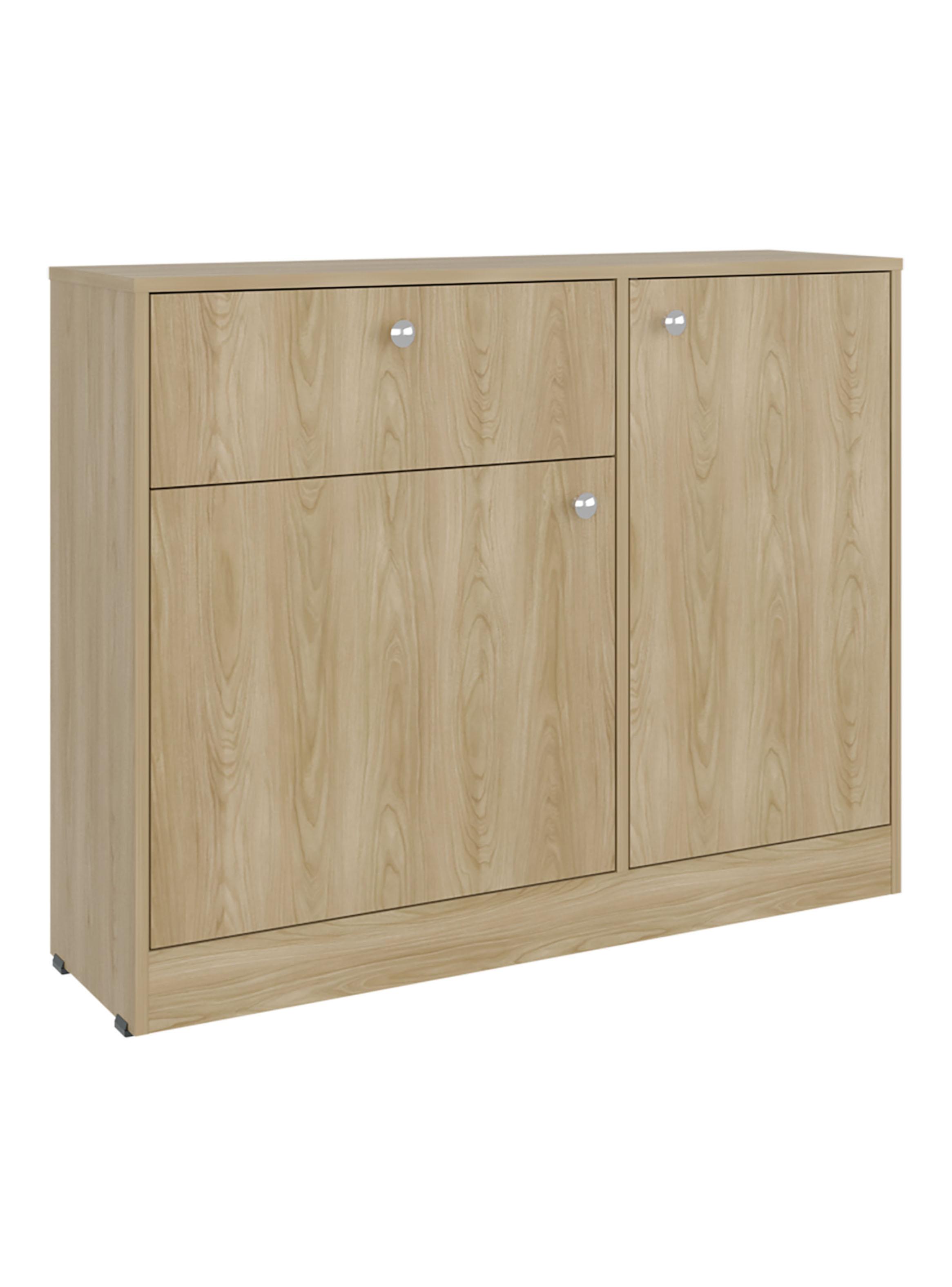 Cómoda Praga 1 Cajón 2 Puertas Fresno 80x100x30.2 cm-0