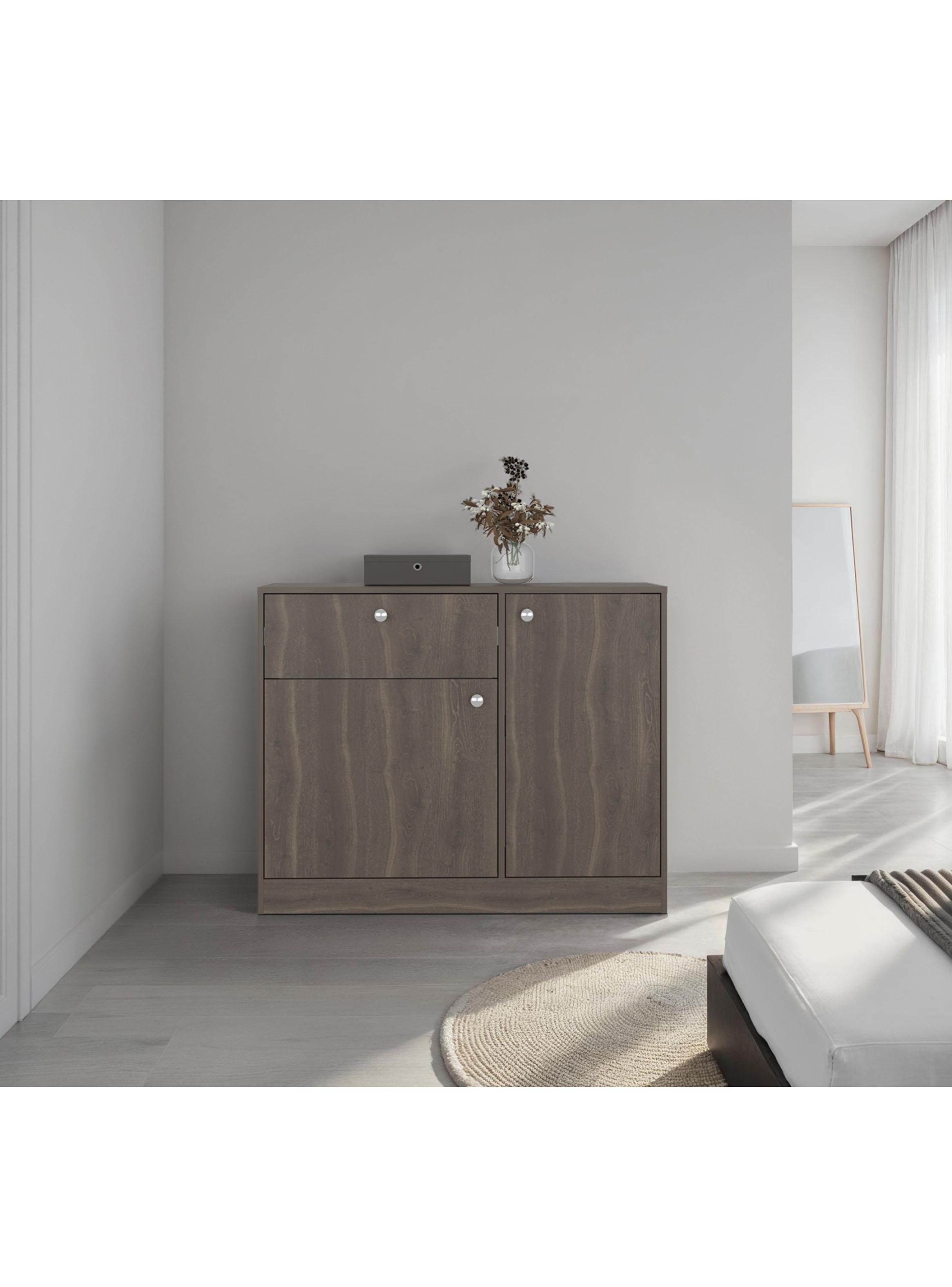 Cómoda Praga 1 Cajón 2 Puertas Milan 80x100x30.2 cm-4