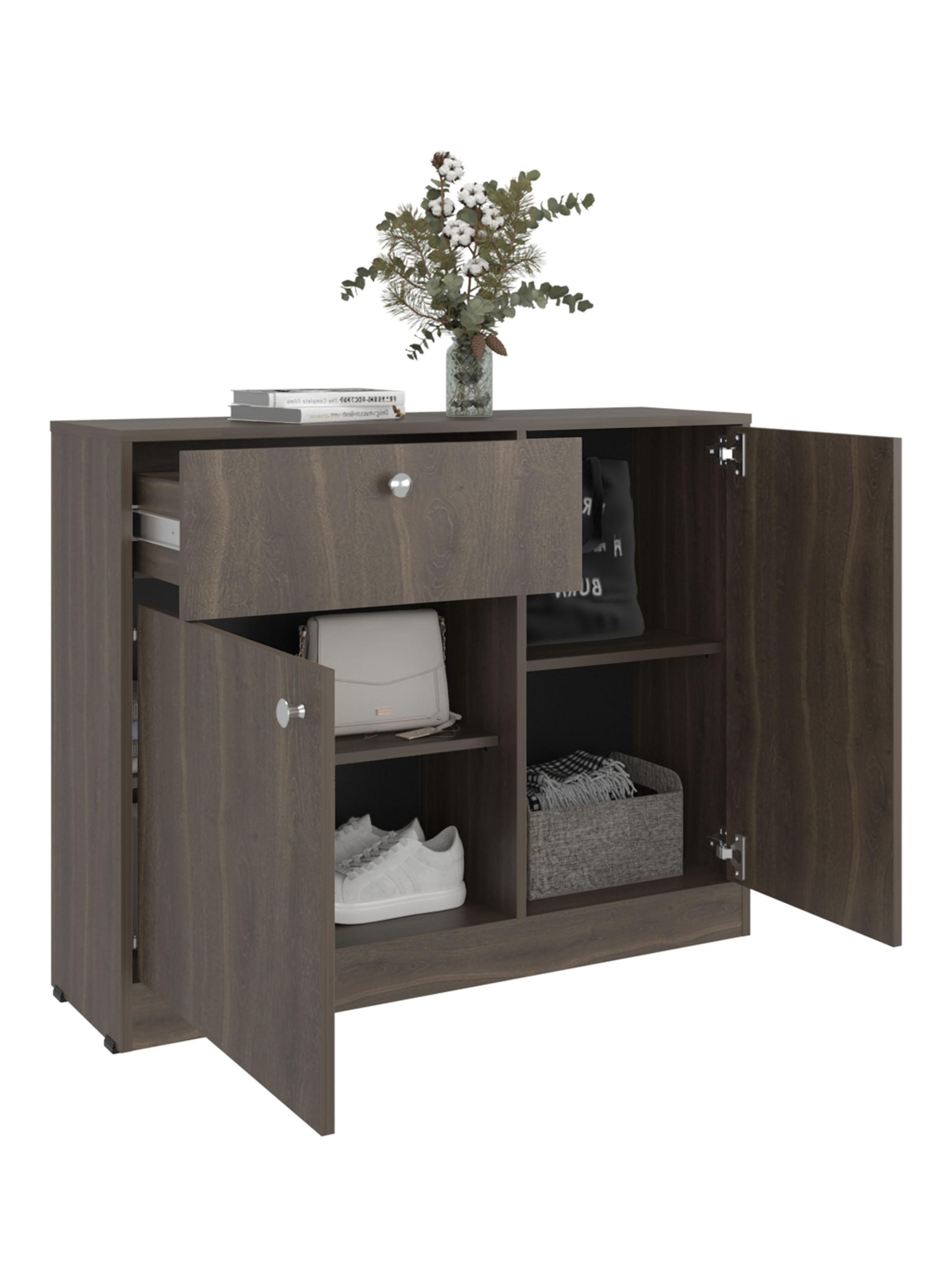 Cómoda Praga 1 Cajón 2 Puertas Milan 80x100x30.2 cm-3