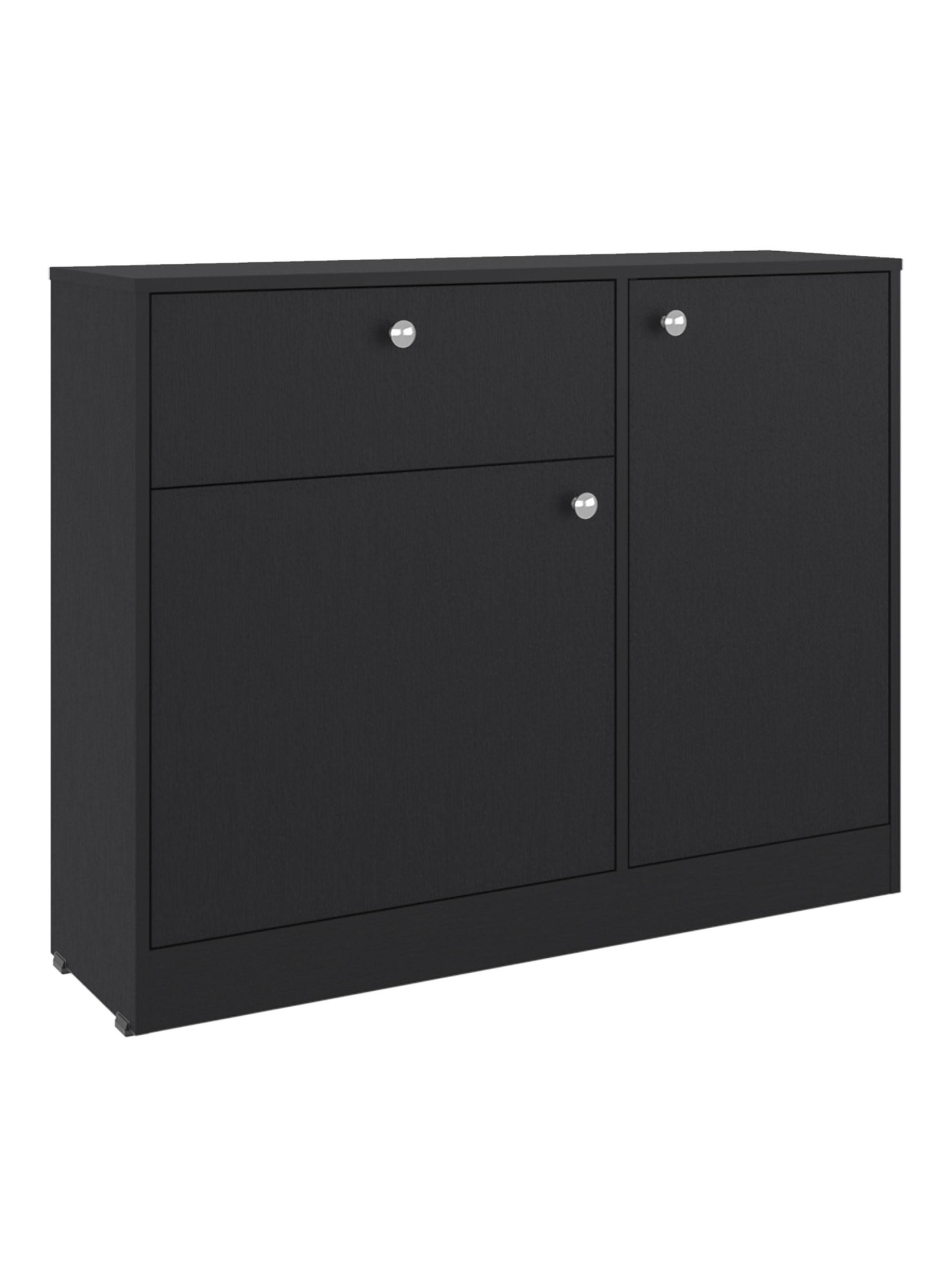 Cómoda Praga 1 Cajón 2 Puertas Wengue 80x100x30.2 cm-0