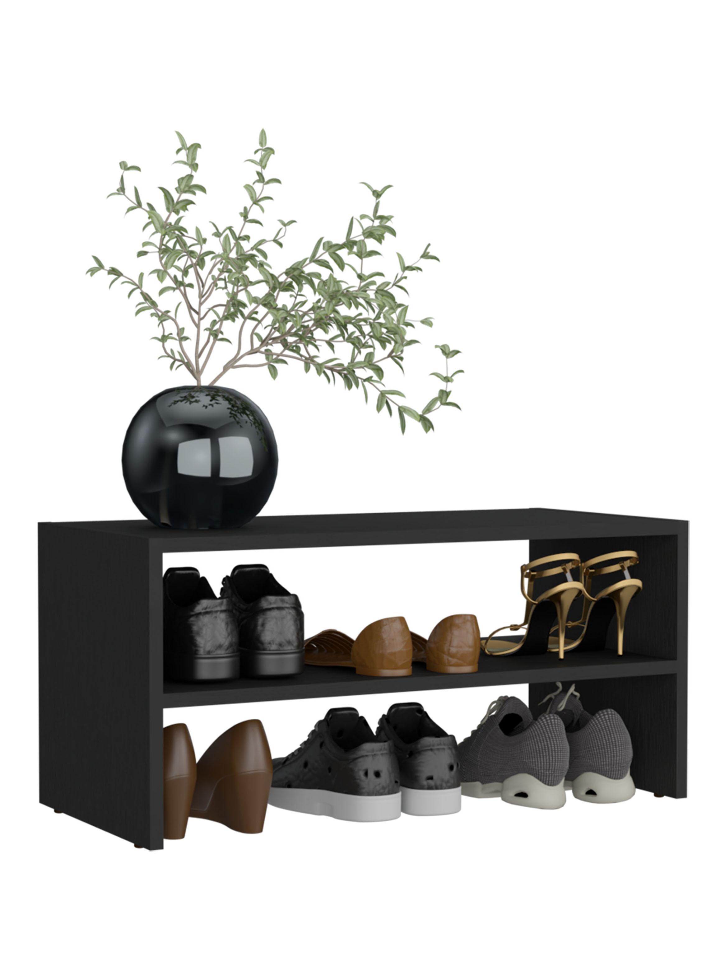 Módulo Zapatero Z-72 Apilable Negro 34.9x72x34.1 cm-2