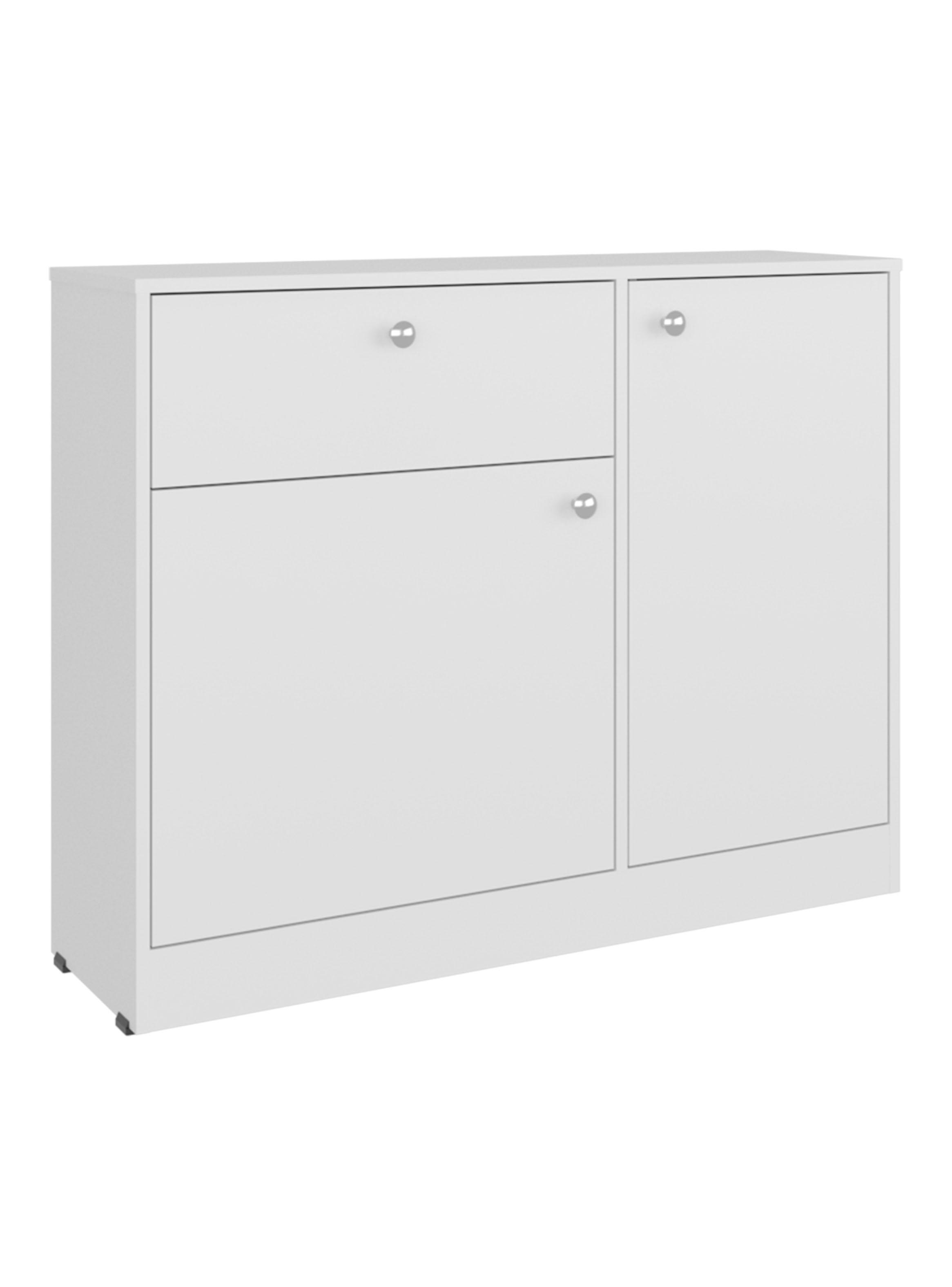 Cómoda Praga 1 Cajón 2 Puertas Blanco 80x100x30.2 cm-0