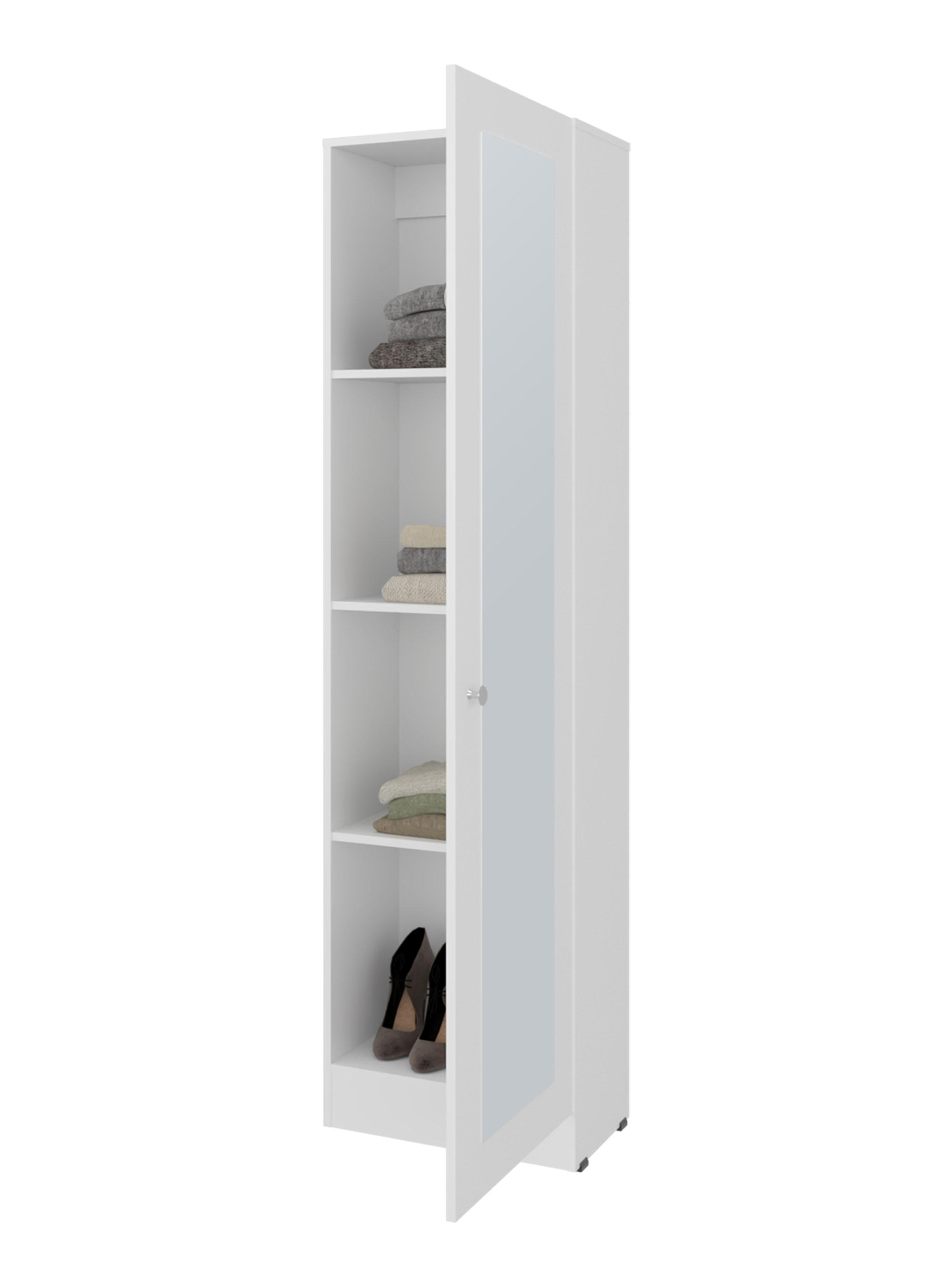 Clóset Praga 1 Puerta Con Espejo Blanco 180.1x49.1x30.2 cm-3