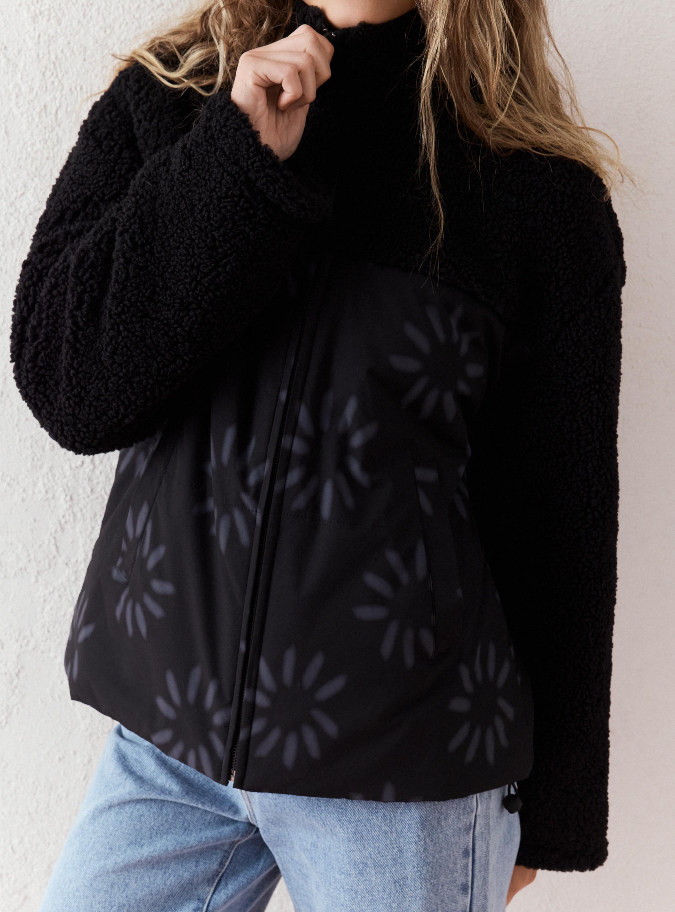 Chaqueta Sherpa con Detalles Nailon-2
