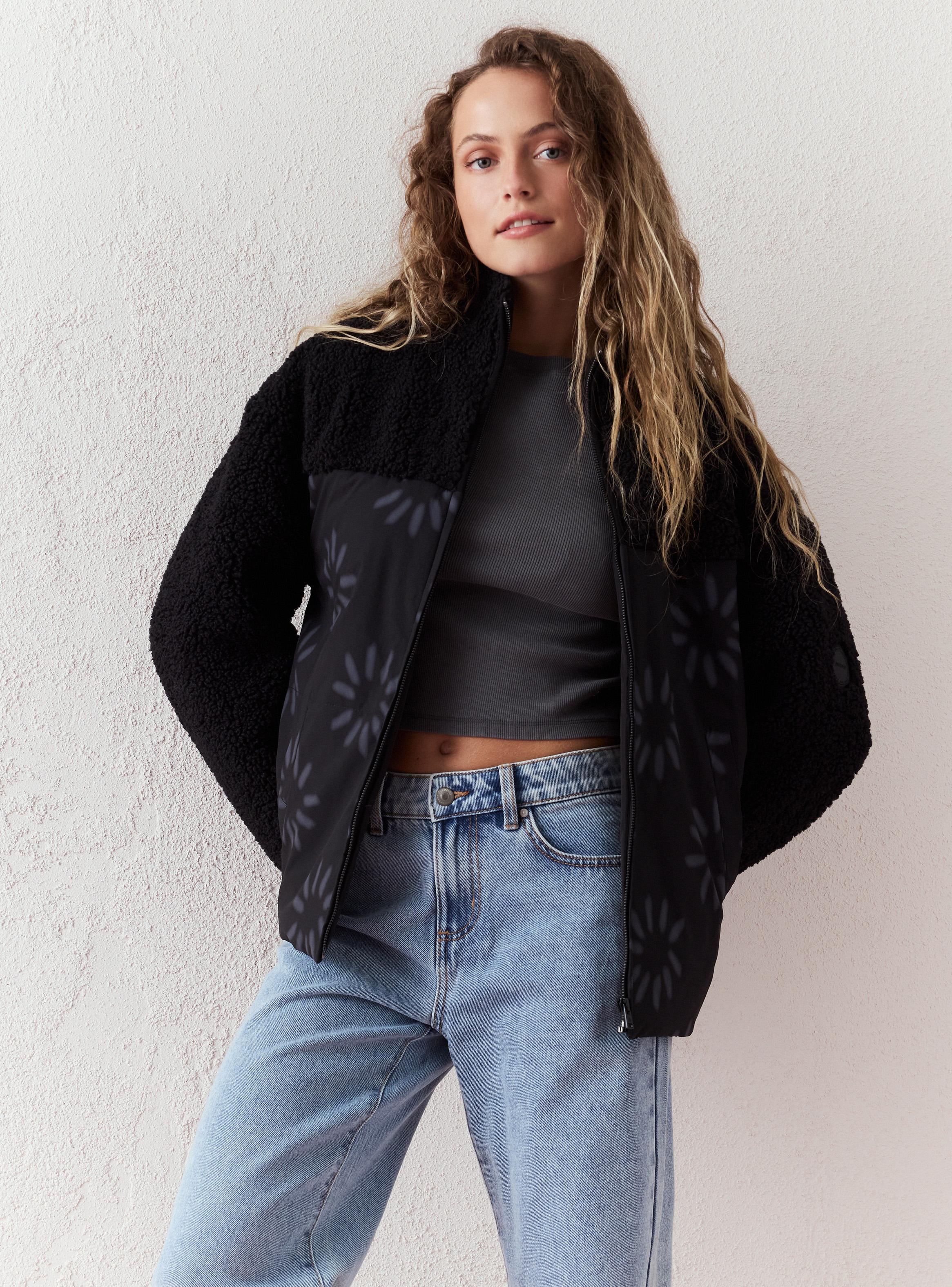 Chaqueta Sherpa con Detalles Nailon-0