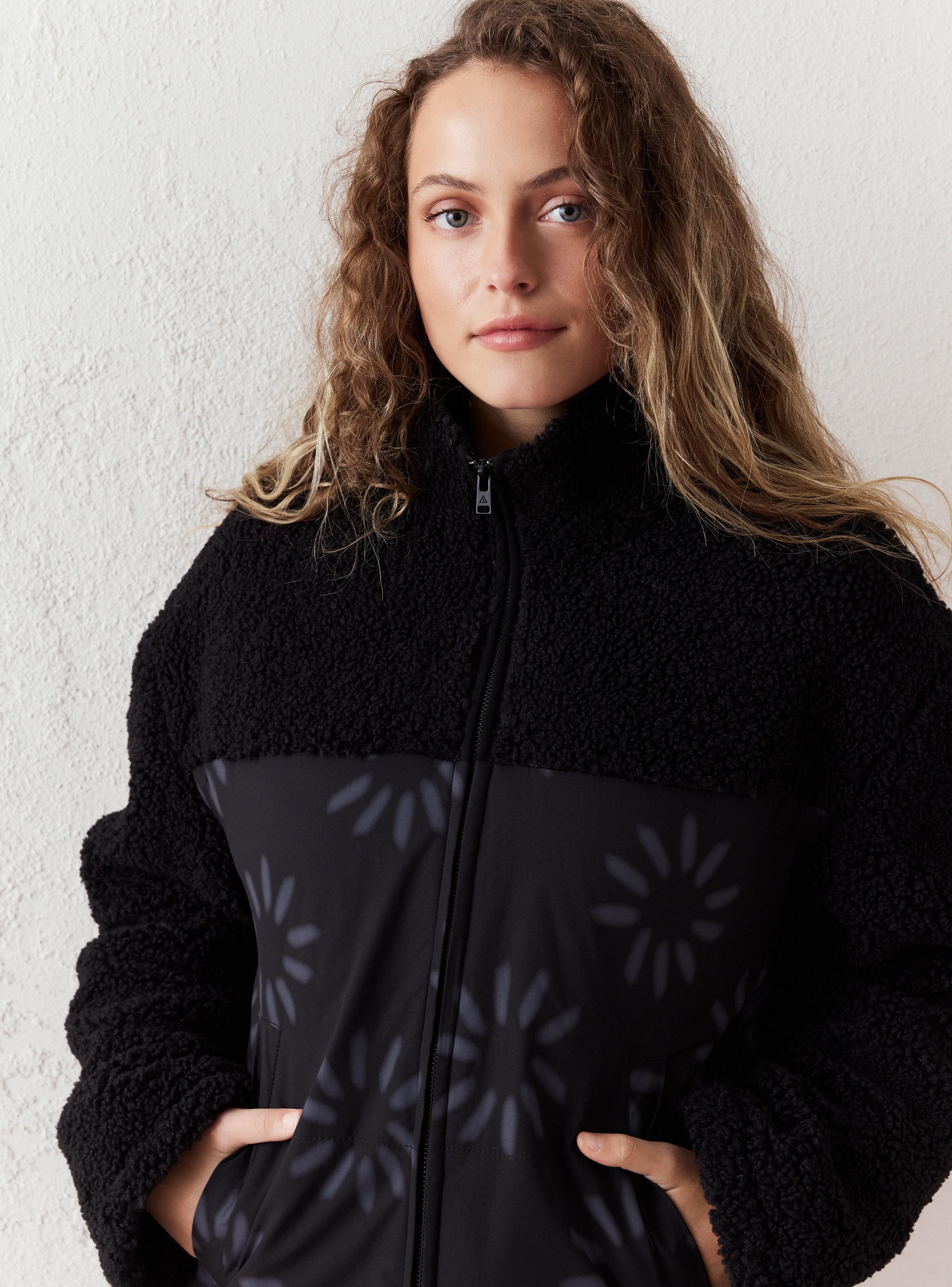 Chaqueta Sherpa con Detalles Nailon-3