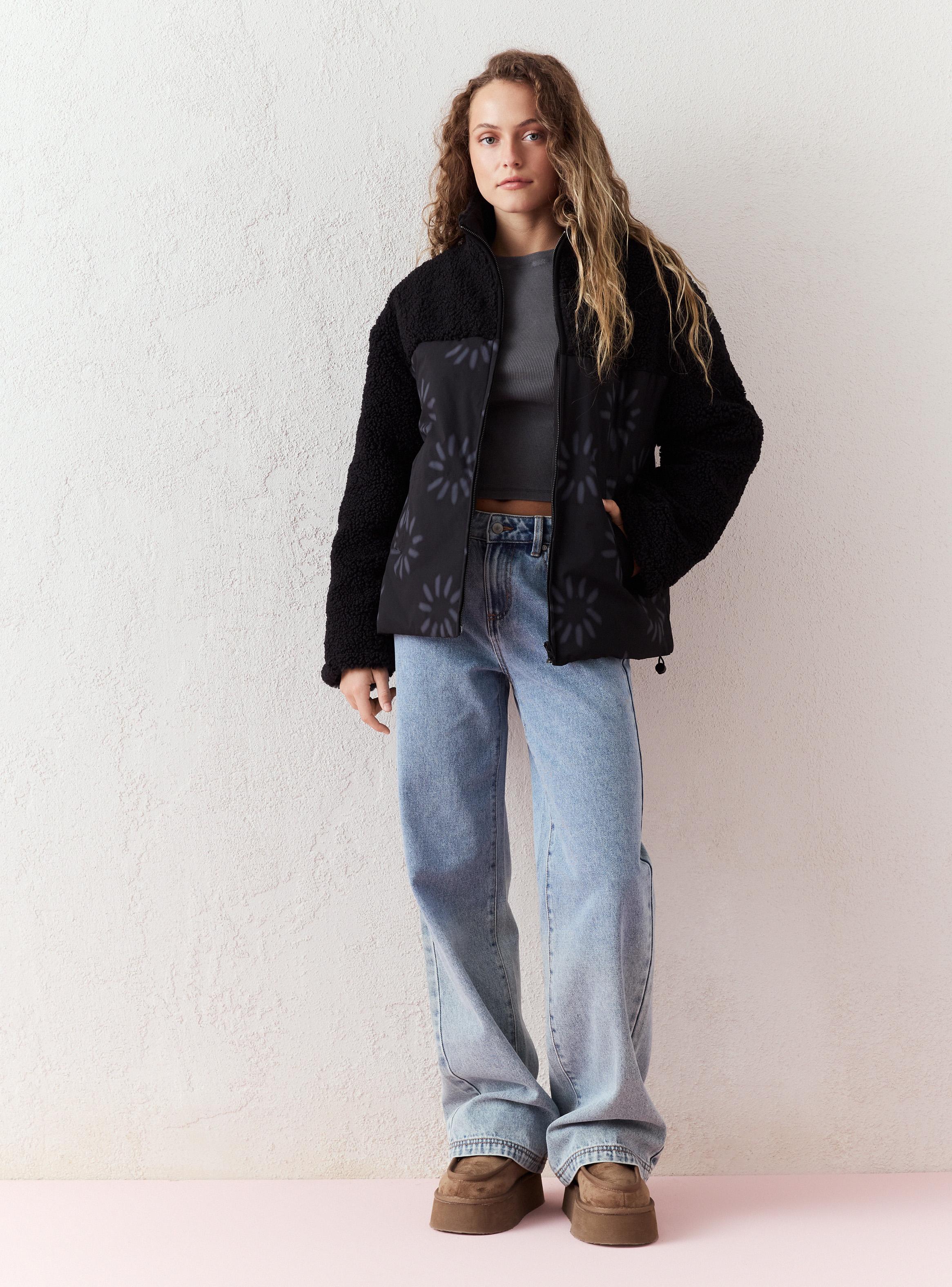 Chaqueta Sherpa con Detalles Nailon-4