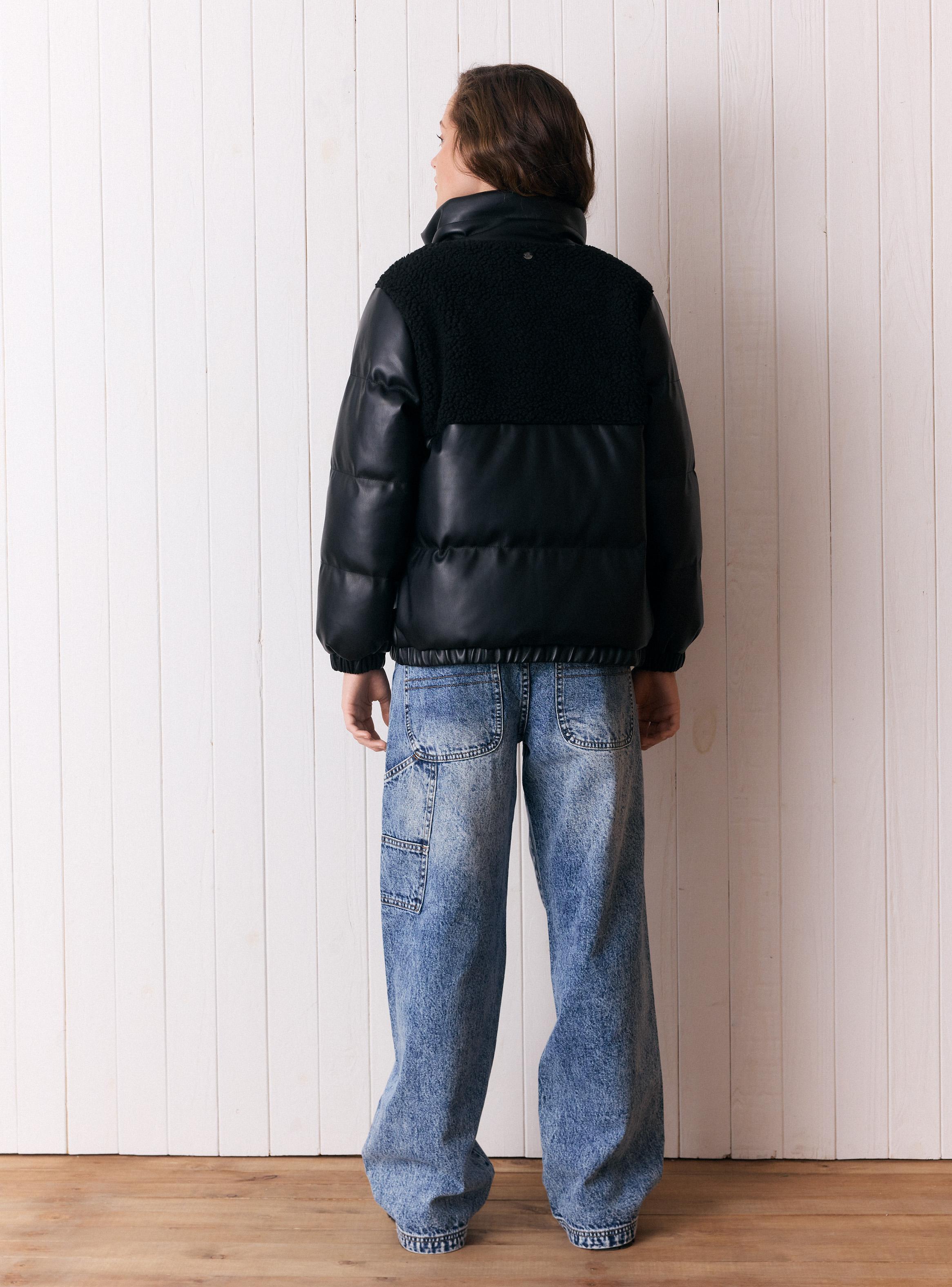 Parka Pu con Detalles en Sherpa-5