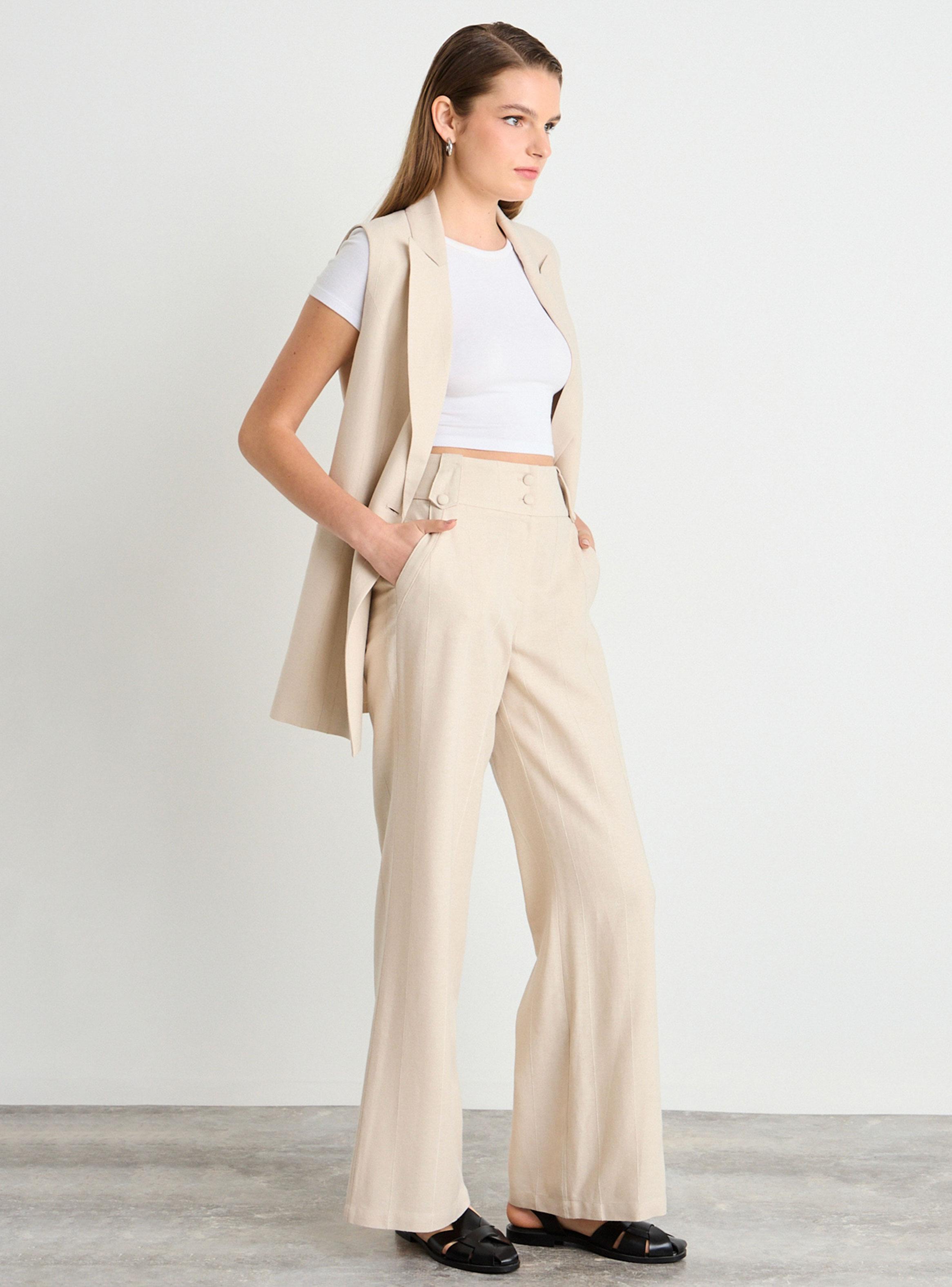 Pantalón Liso Wide Leg Cierre Nailon-3